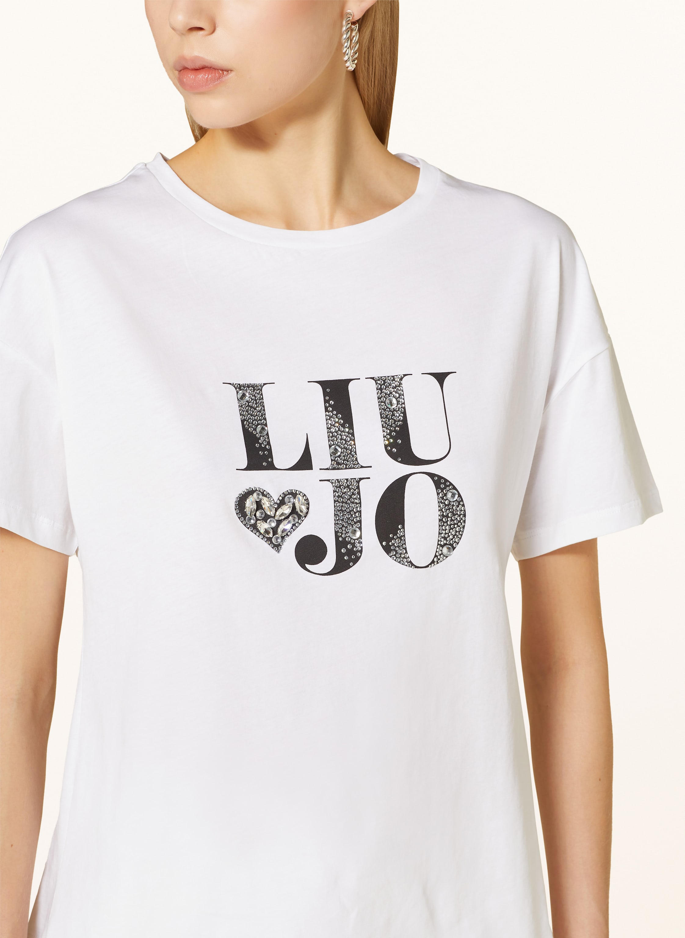 Thumbnail - Liu Jo T-Shirt Mit Schmucksteinen weiss