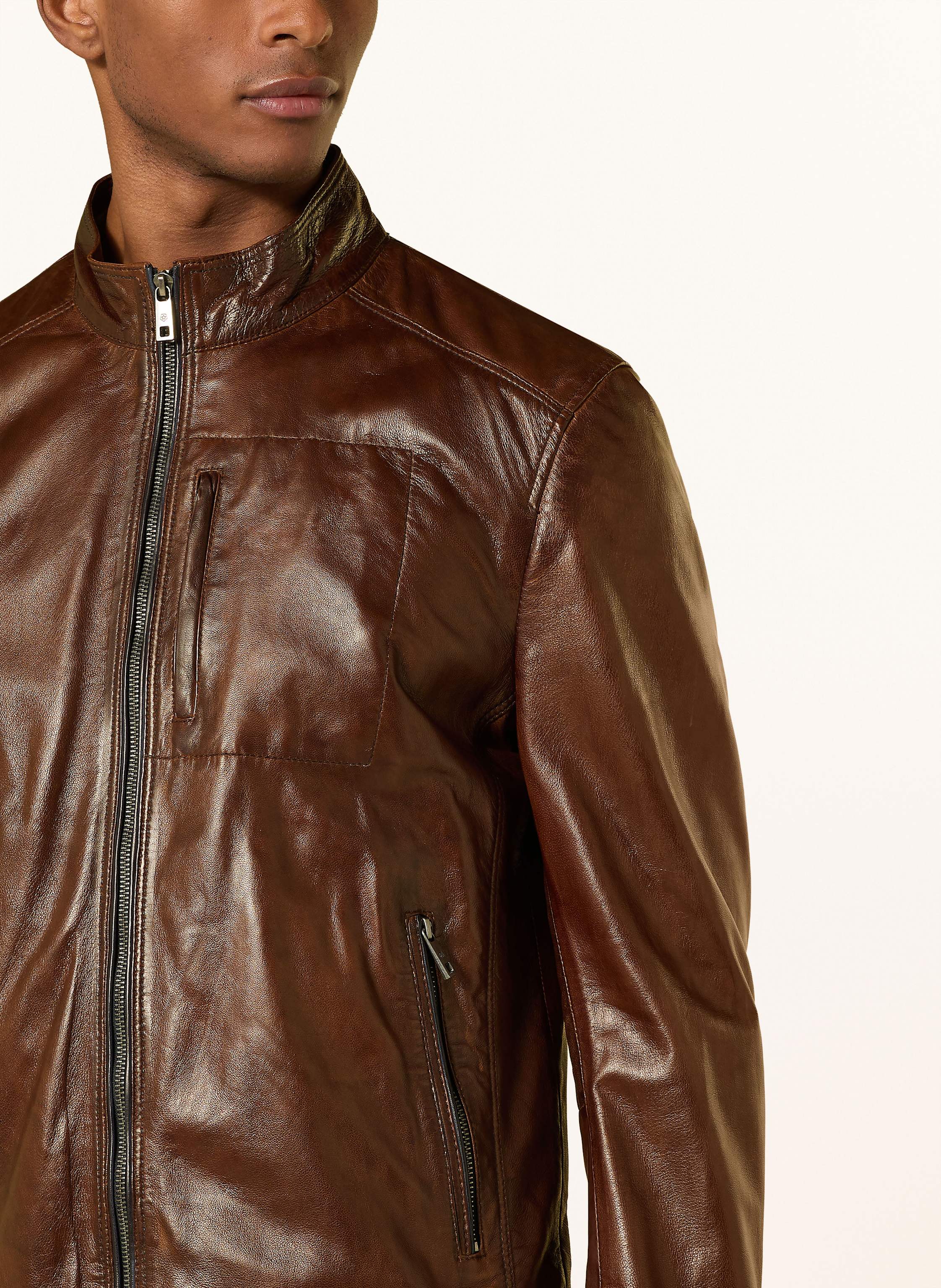 Thumbnail - Milestone Lederjacke Ms Jummper braun