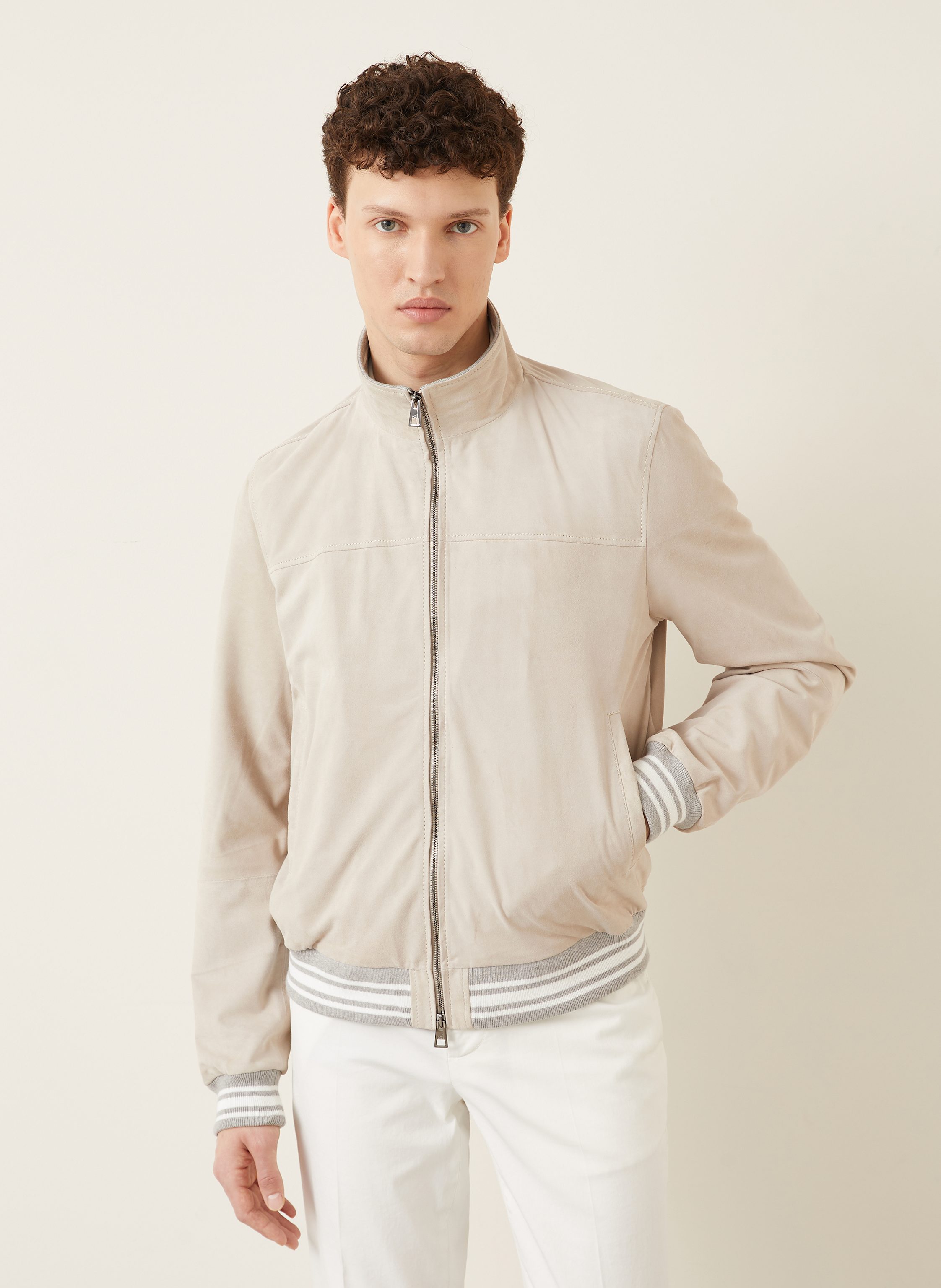 Thumbnail - Manzoni 24 Lederblouson beige