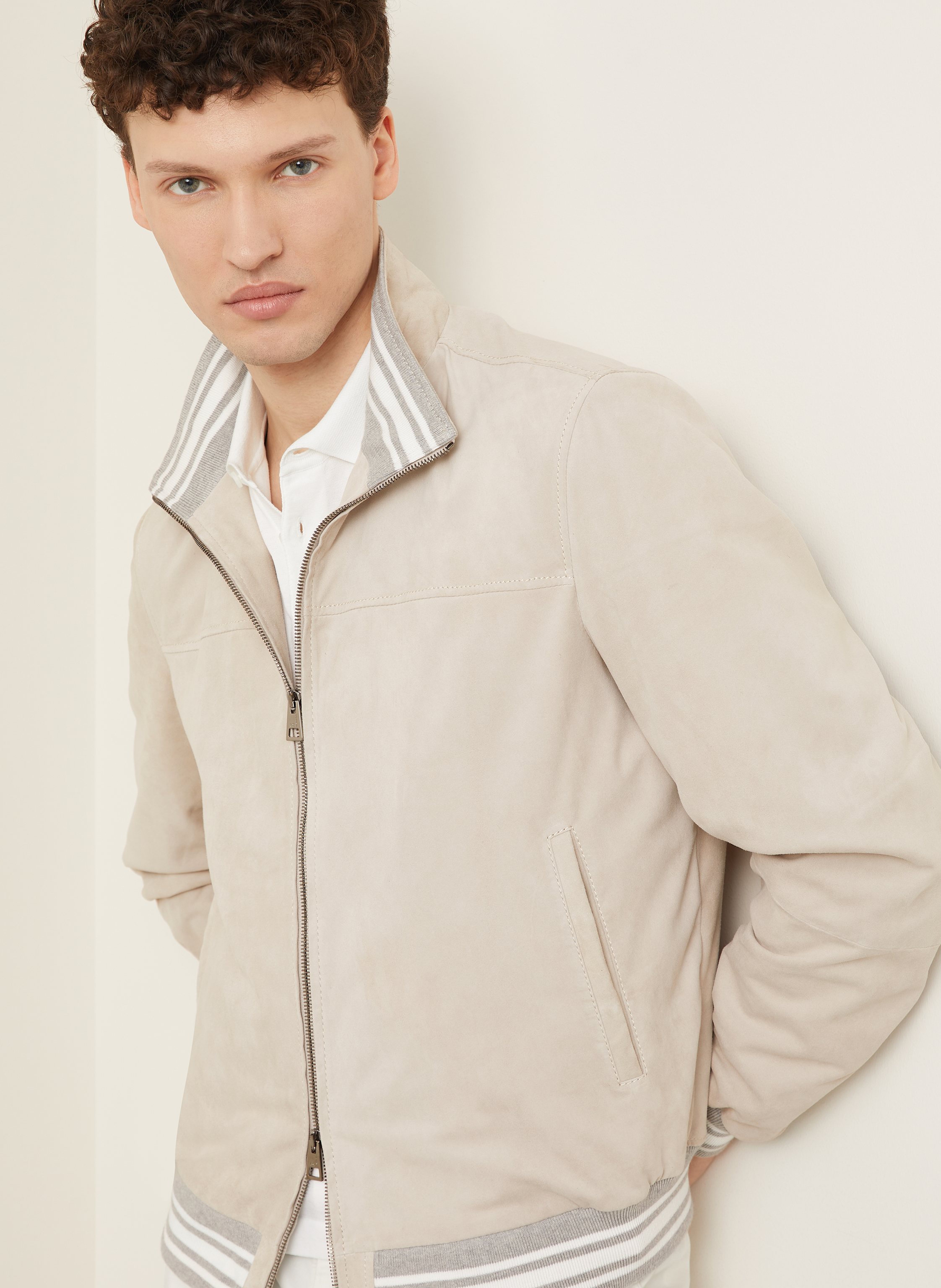 Thumbnail - Manzoni 24 Lederblouson beige