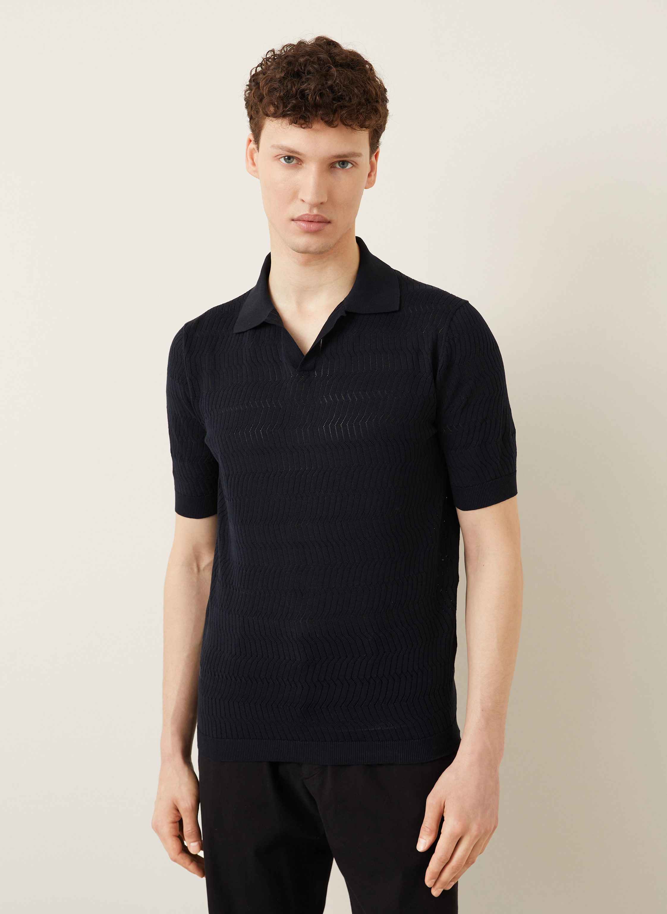 Thumbnail - Agnona Strick-Poloshirt Mit Seide blau