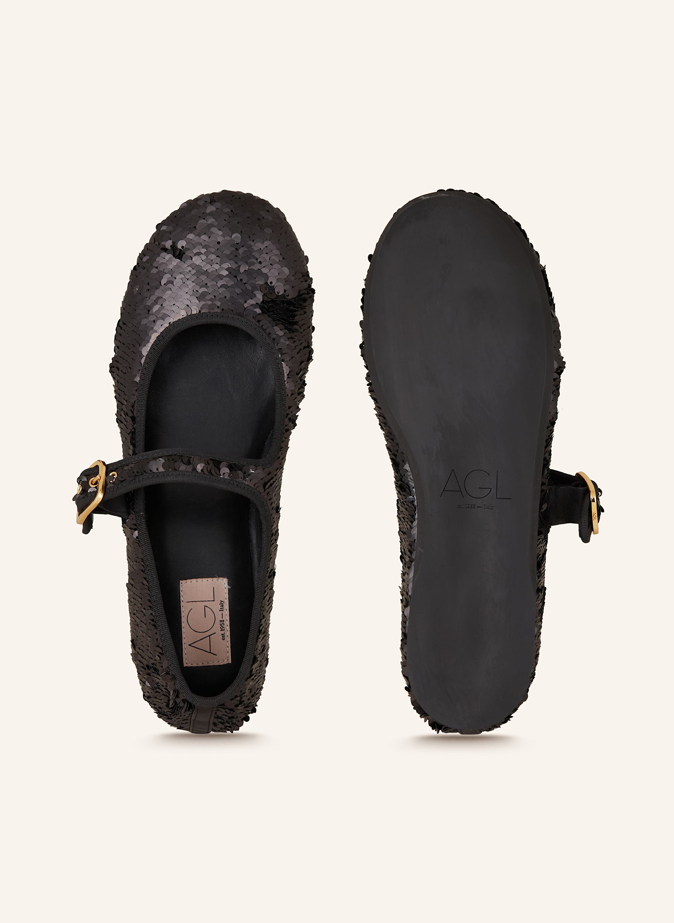 Thumbnail - Agl Mary-Jane-Ballerinas Hoola Hoop Bebe Mit Pailletten schwarz