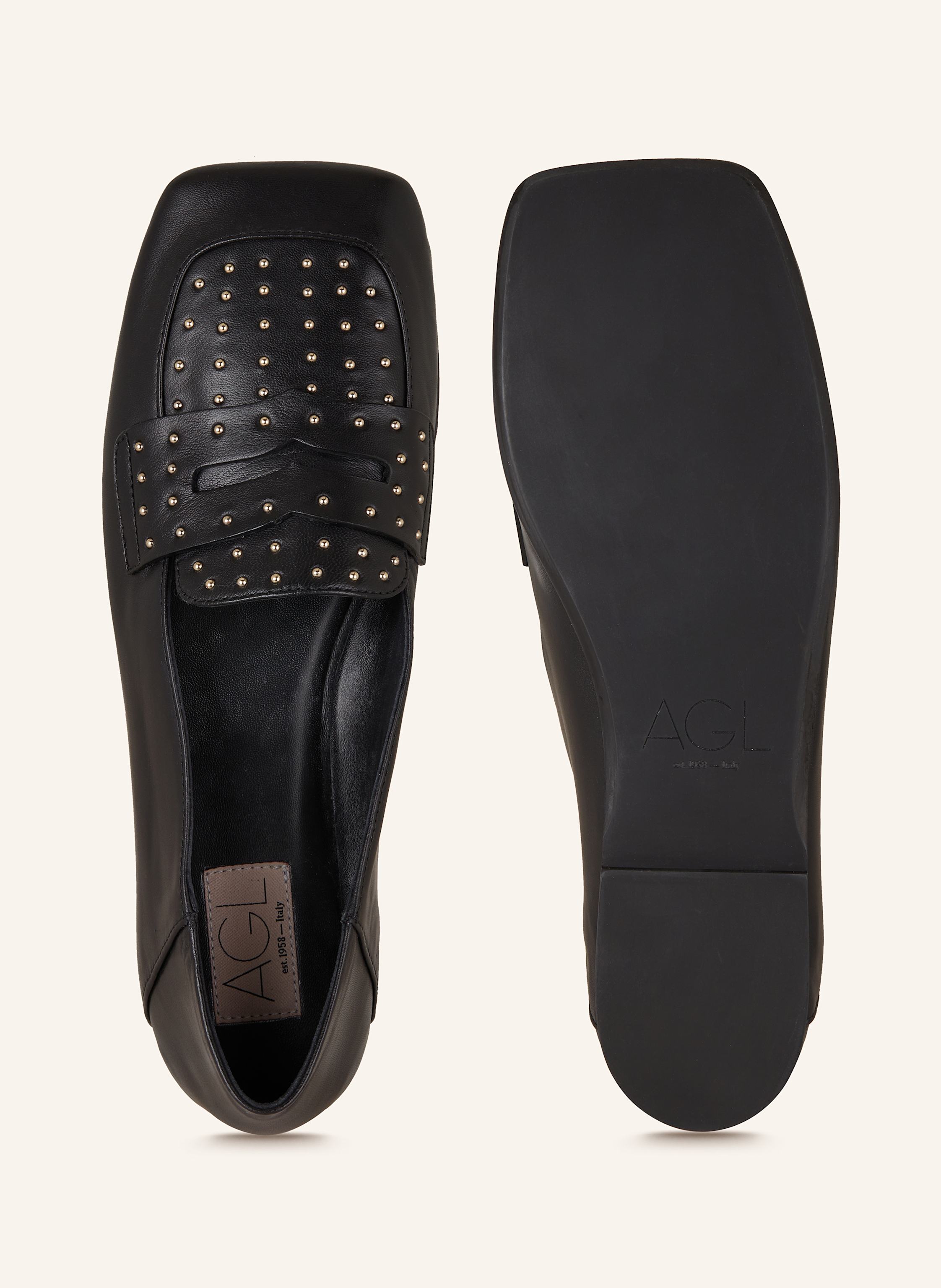 Thumbnail - Agl Penny-Loafer Ceramic Studs schwarz
