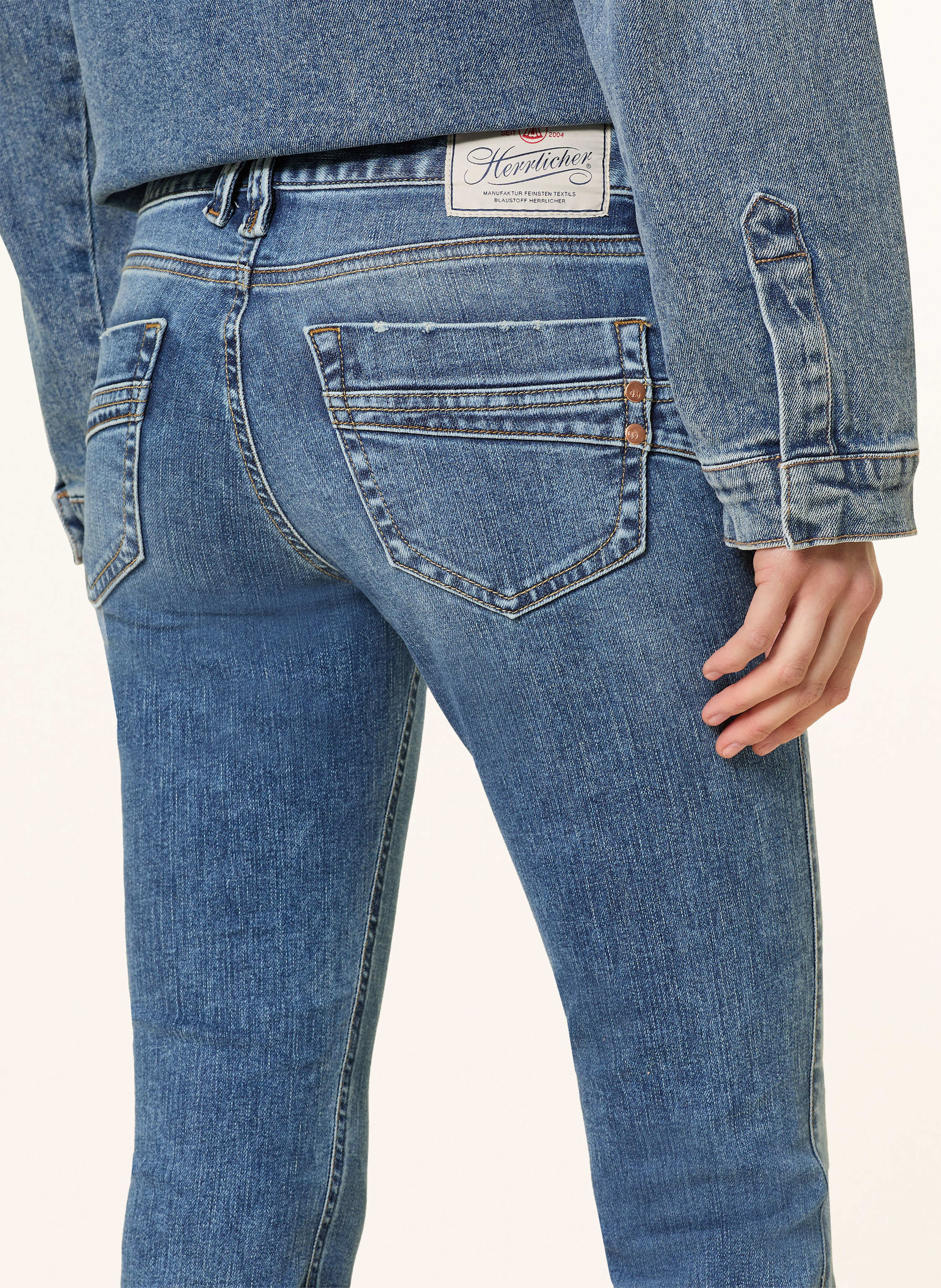 Thumbnail - Herrlicher Skinny Jeans Touch blau