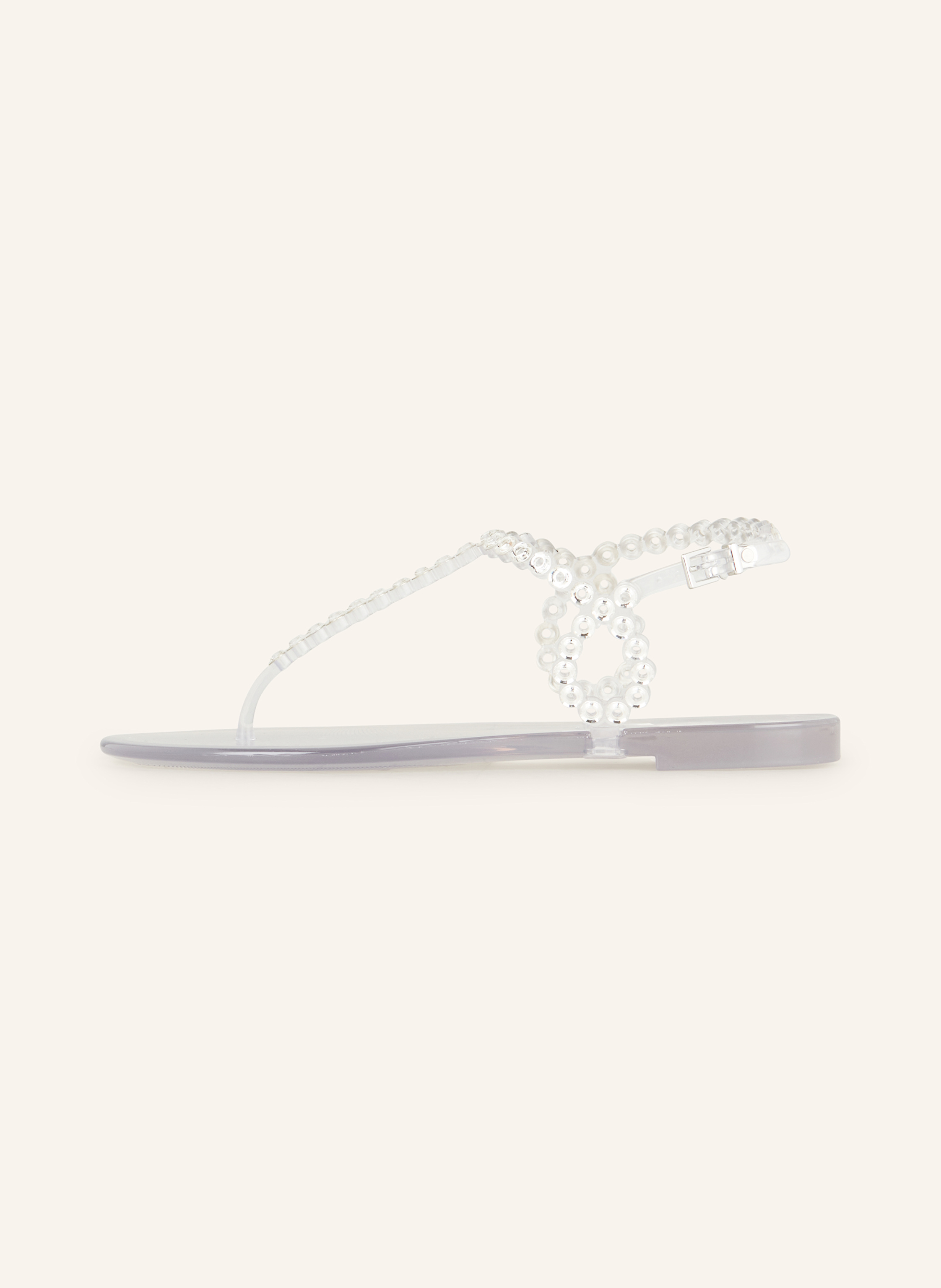 Thumbnail - Aquazzura Zehentrenner Almost Bare Crystal Jelly Mit Schmucksteinen weiss