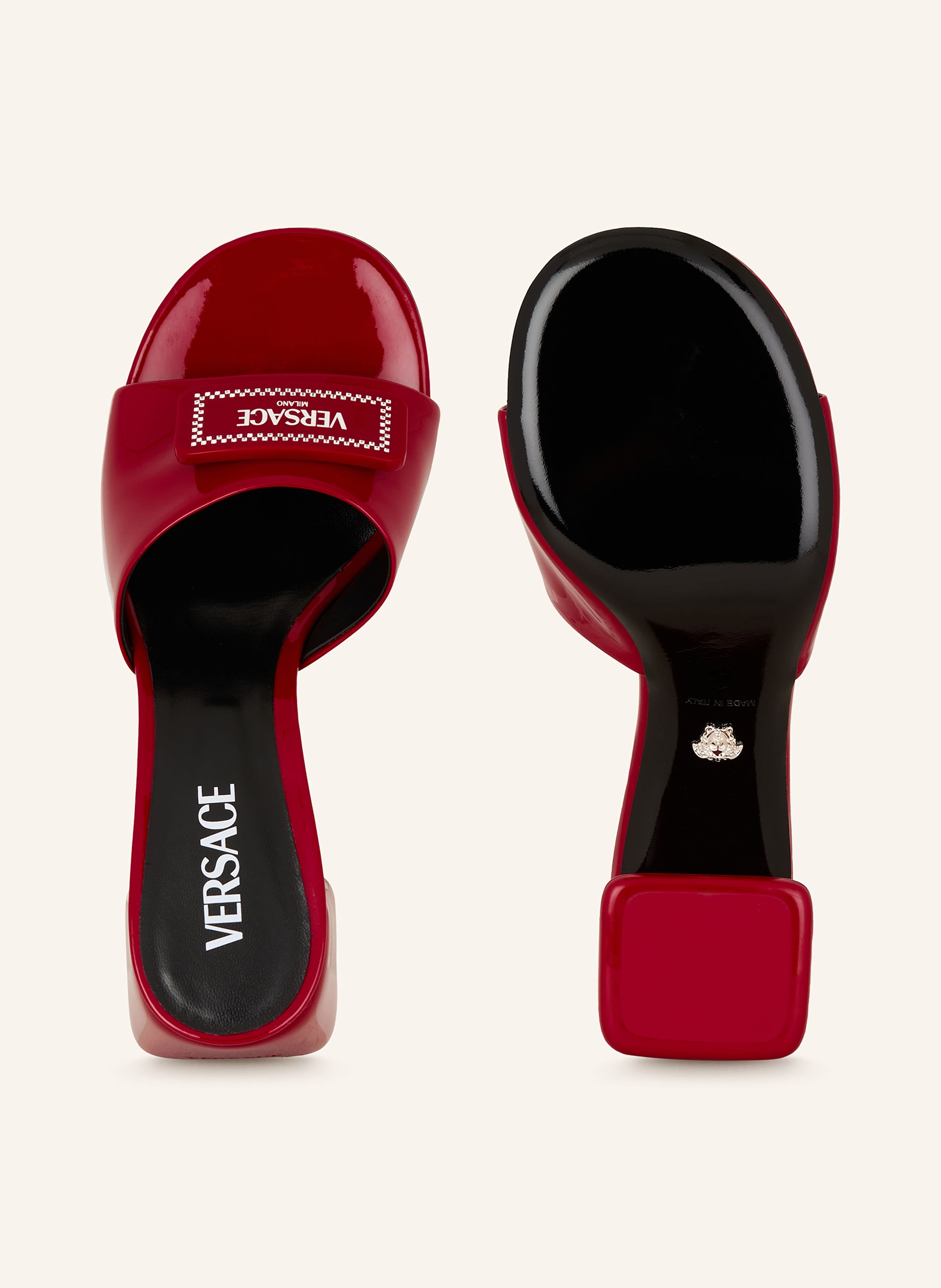 Thumbnail - Versace Lack-Mules rot