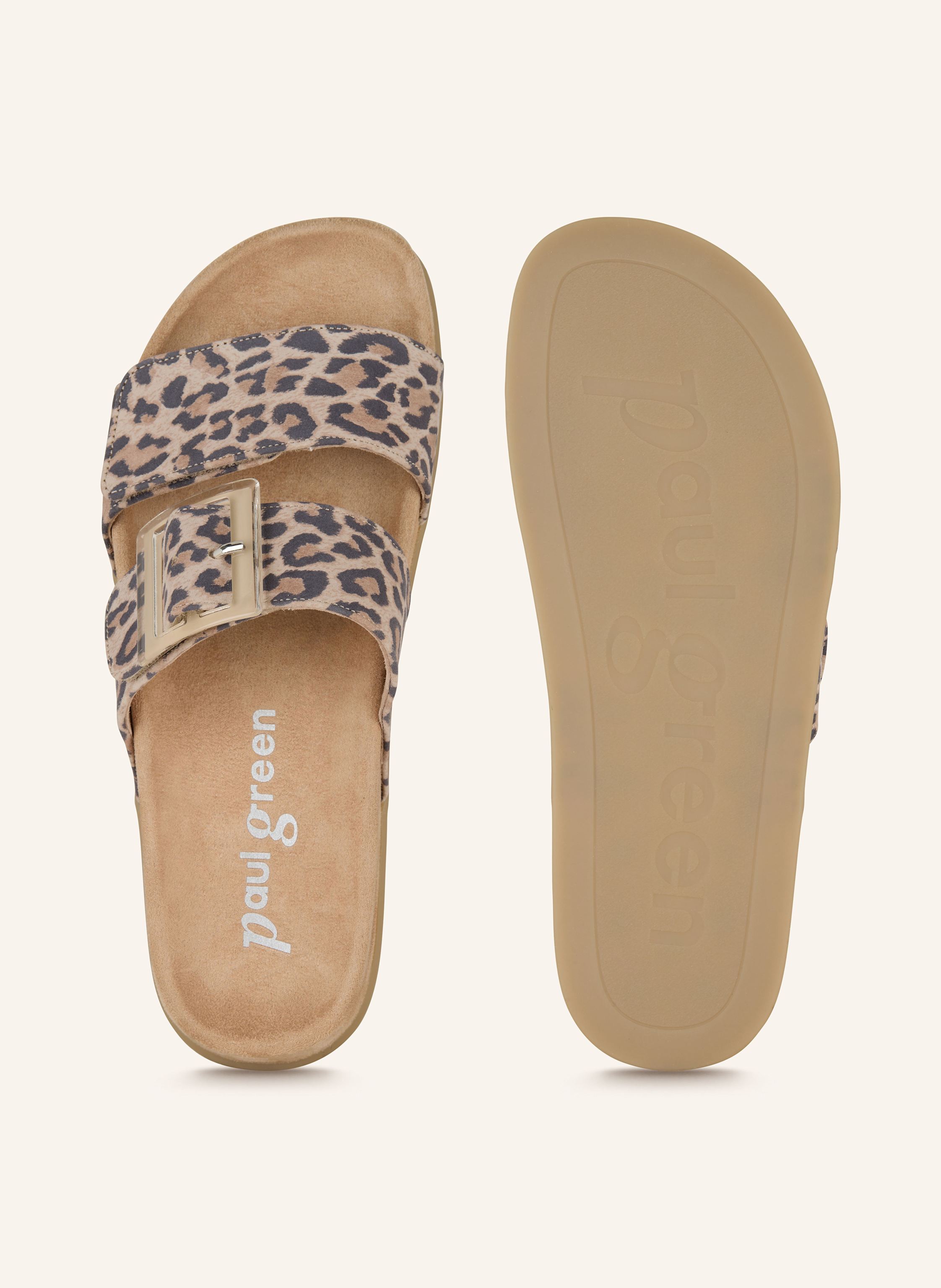Thumbnail - Paul Green Plateau-Pantoletten beige