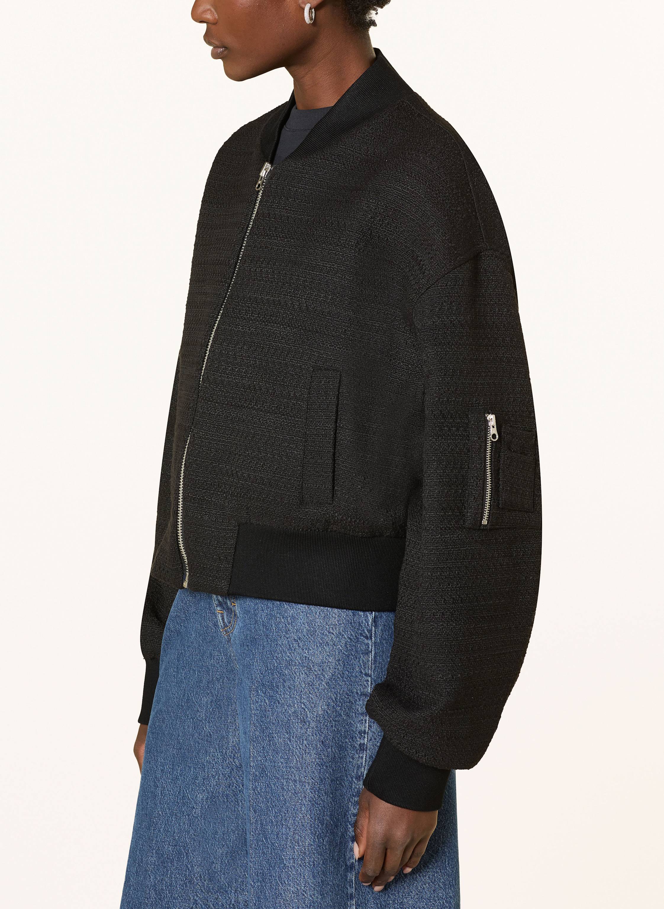 Thumbnail - Meotine Tweed-Blouson Kian schwarz