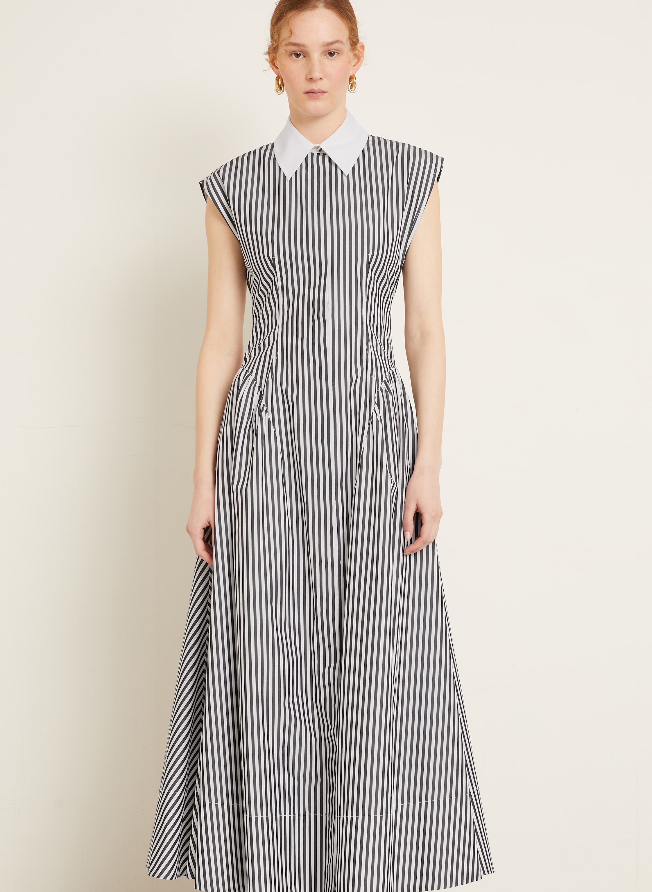 Thumbnail - Sportmax Hemdblusenkleid Locusta Mit Cut-Out schwarz