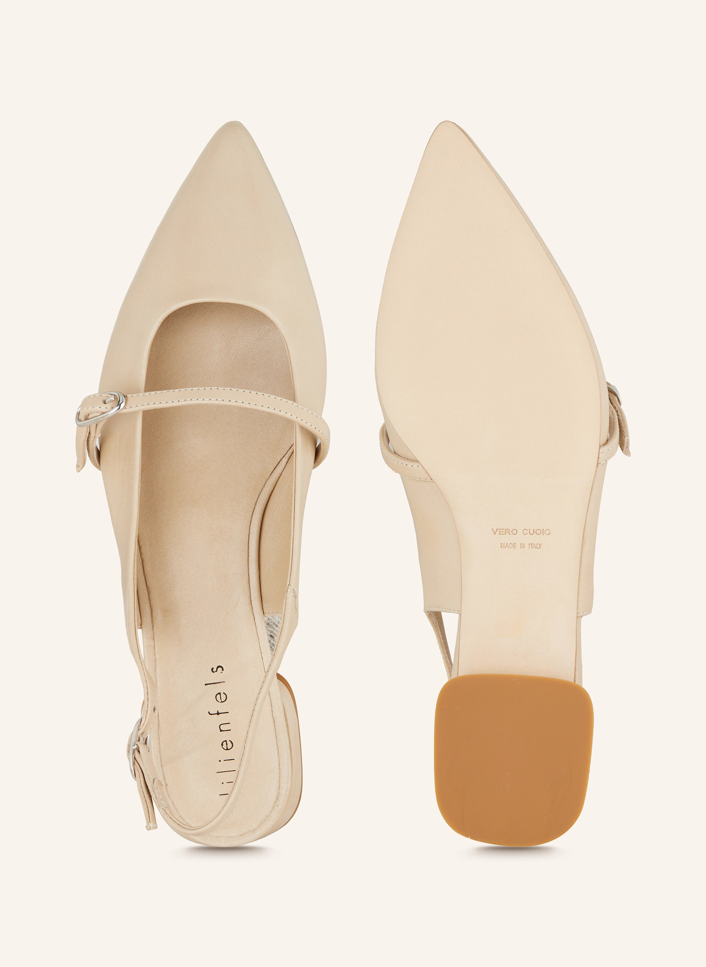 Thumbnail - Lilienfels Slingballerinas beige