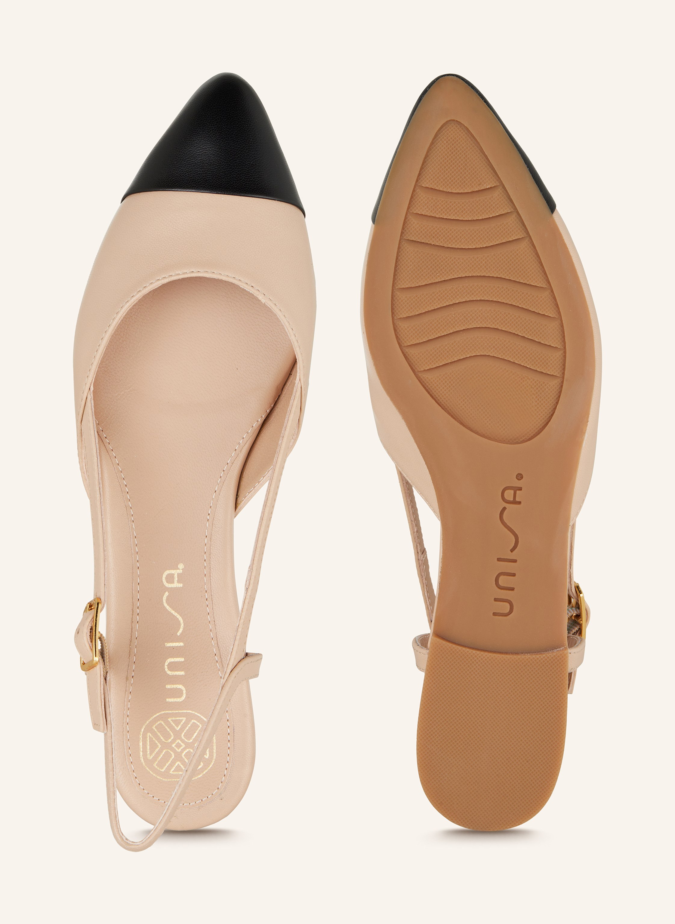 Thumbnail - Unisa Slingballerinas Asley beige