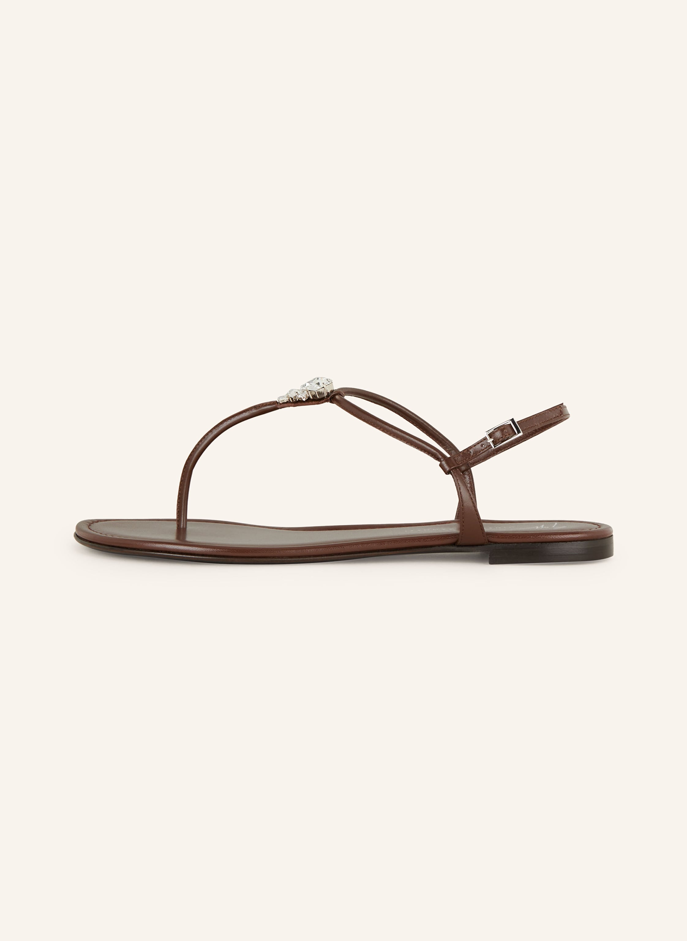 Thumbnail - Giuseppe Zanotti Design Zehentrenner Mit Schmucksteinen braun
