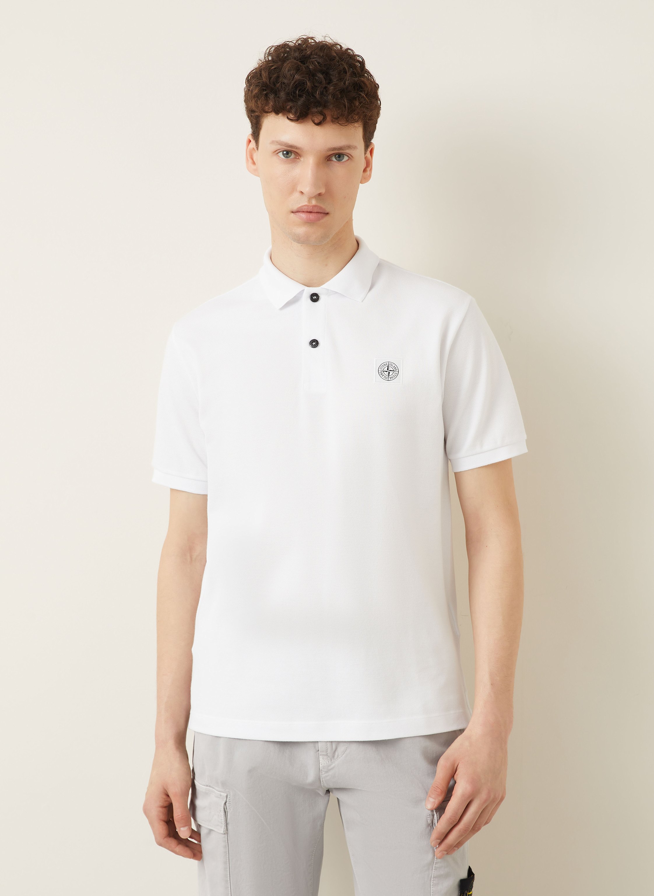 Thumbnail - Stone Island Piqué-Poloshirt weiss