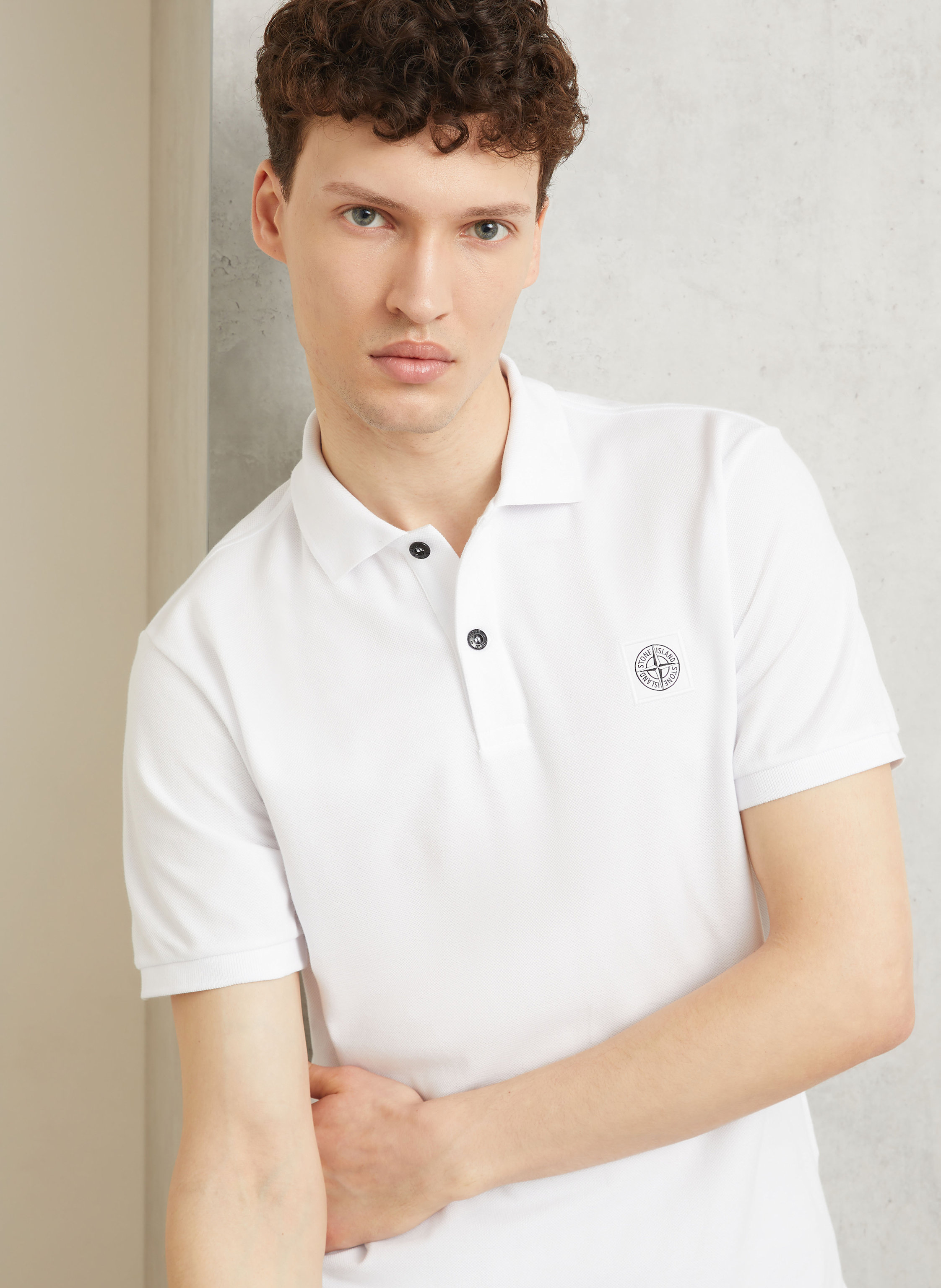 Thumbnail - Stone Island Piqué-Poloshirt weiss