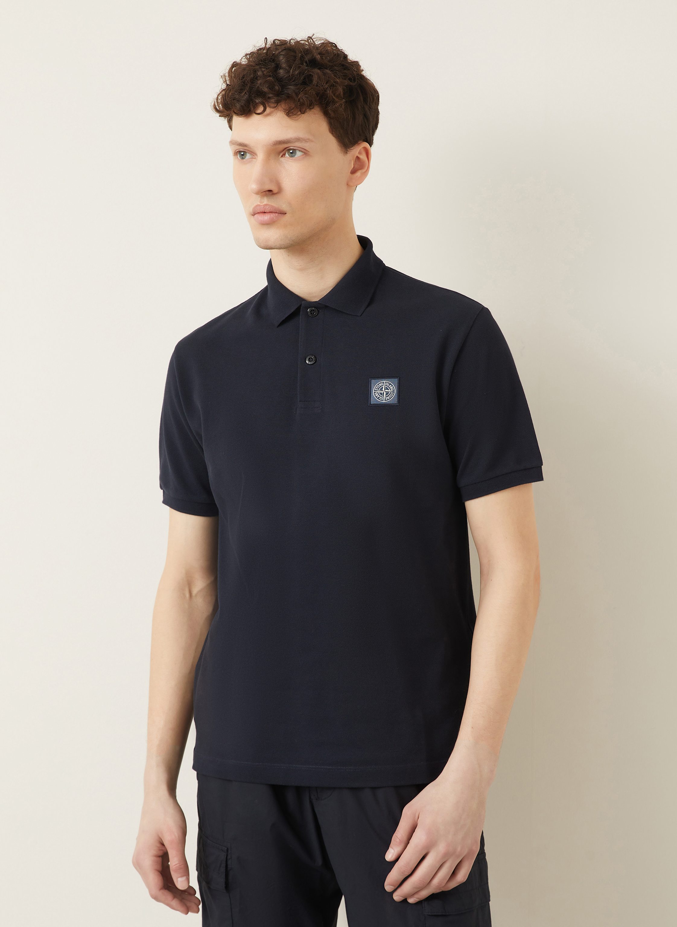 Thumbnail - Stone Island Piqué-Poloshirt blau