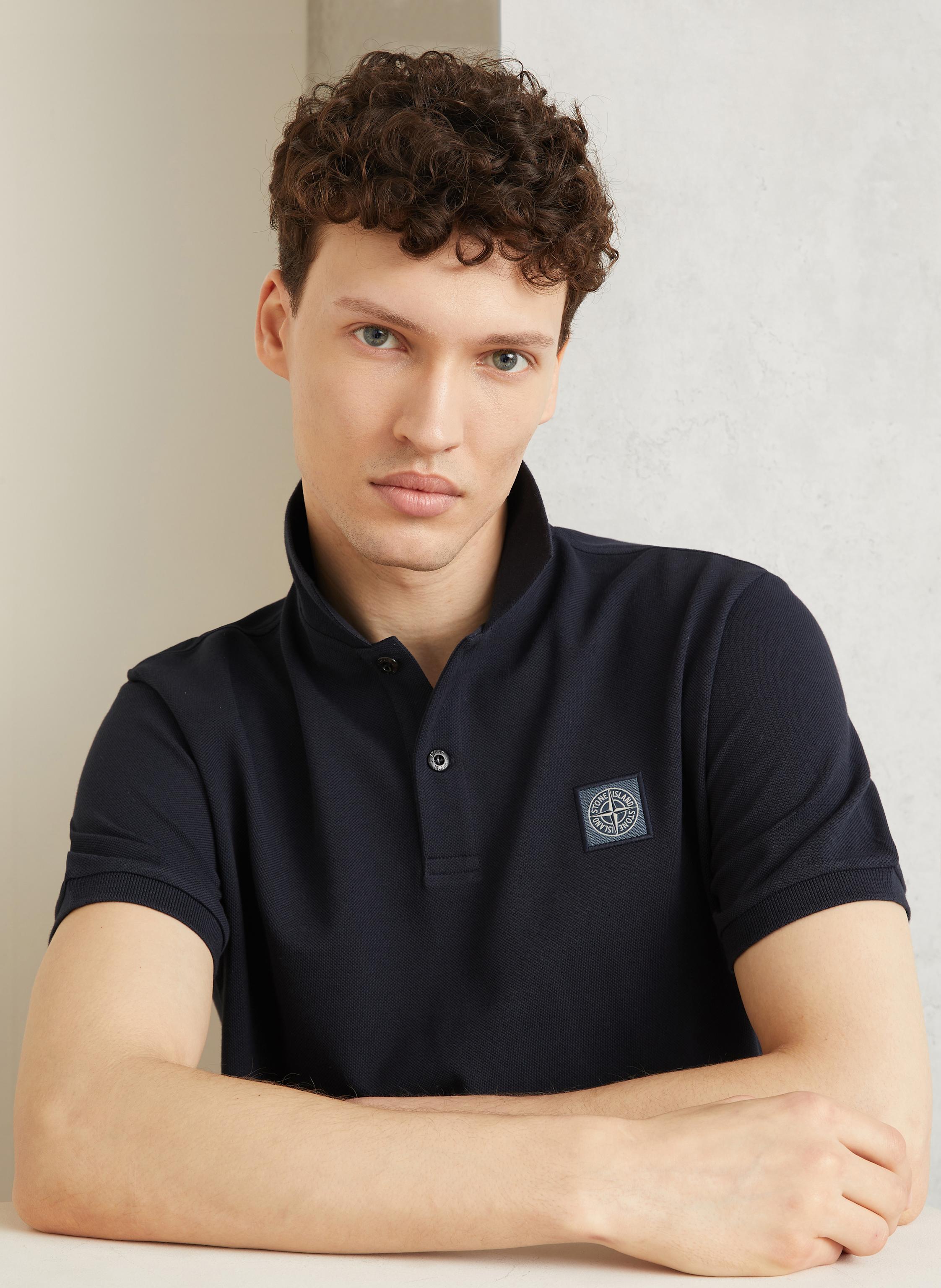 Thumbnail - Stone Island Piqué-Poloshirt blau