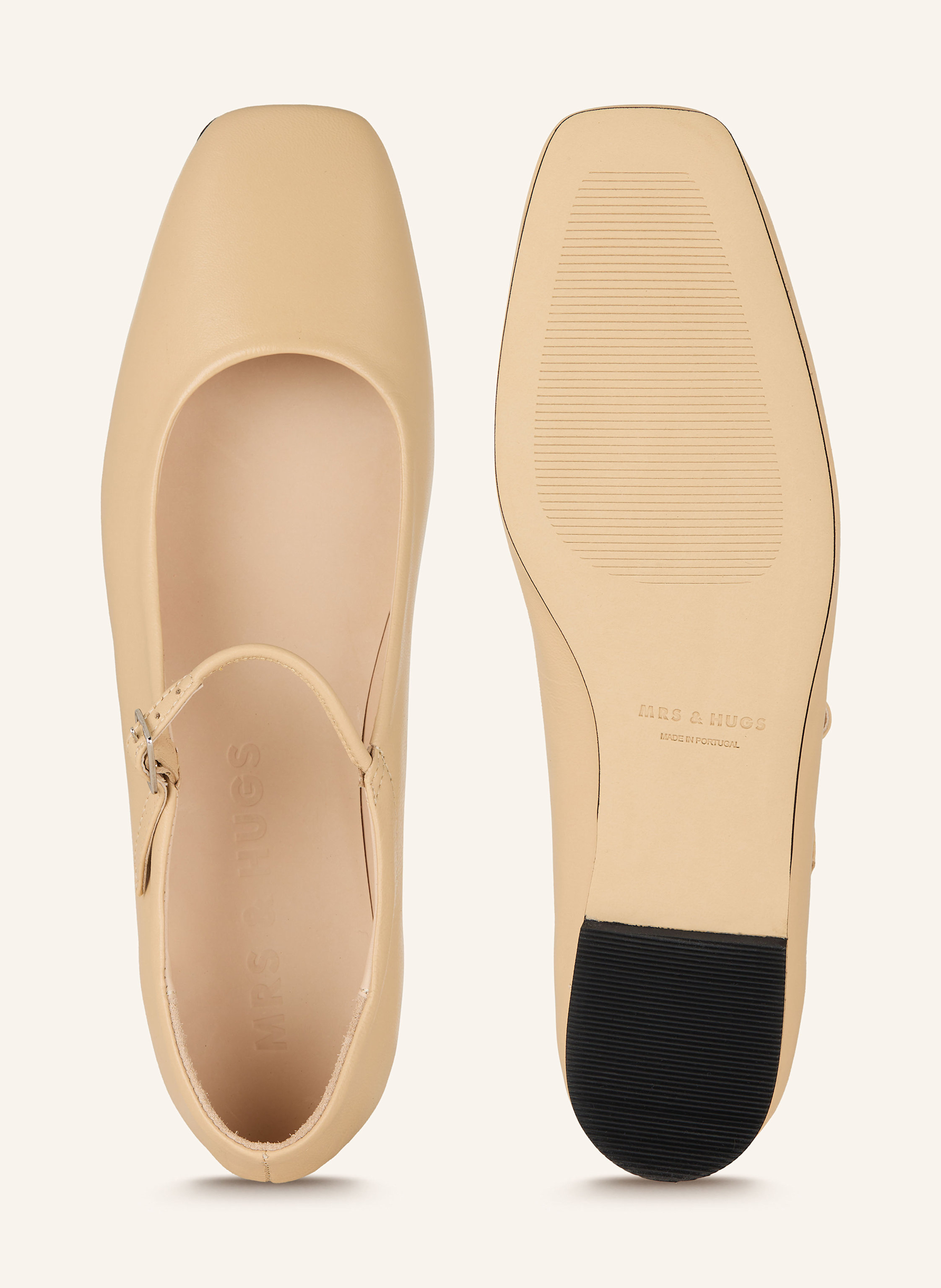 Thumbnail - Mrs & Hugs Mary-Jane-Ballerinas beige