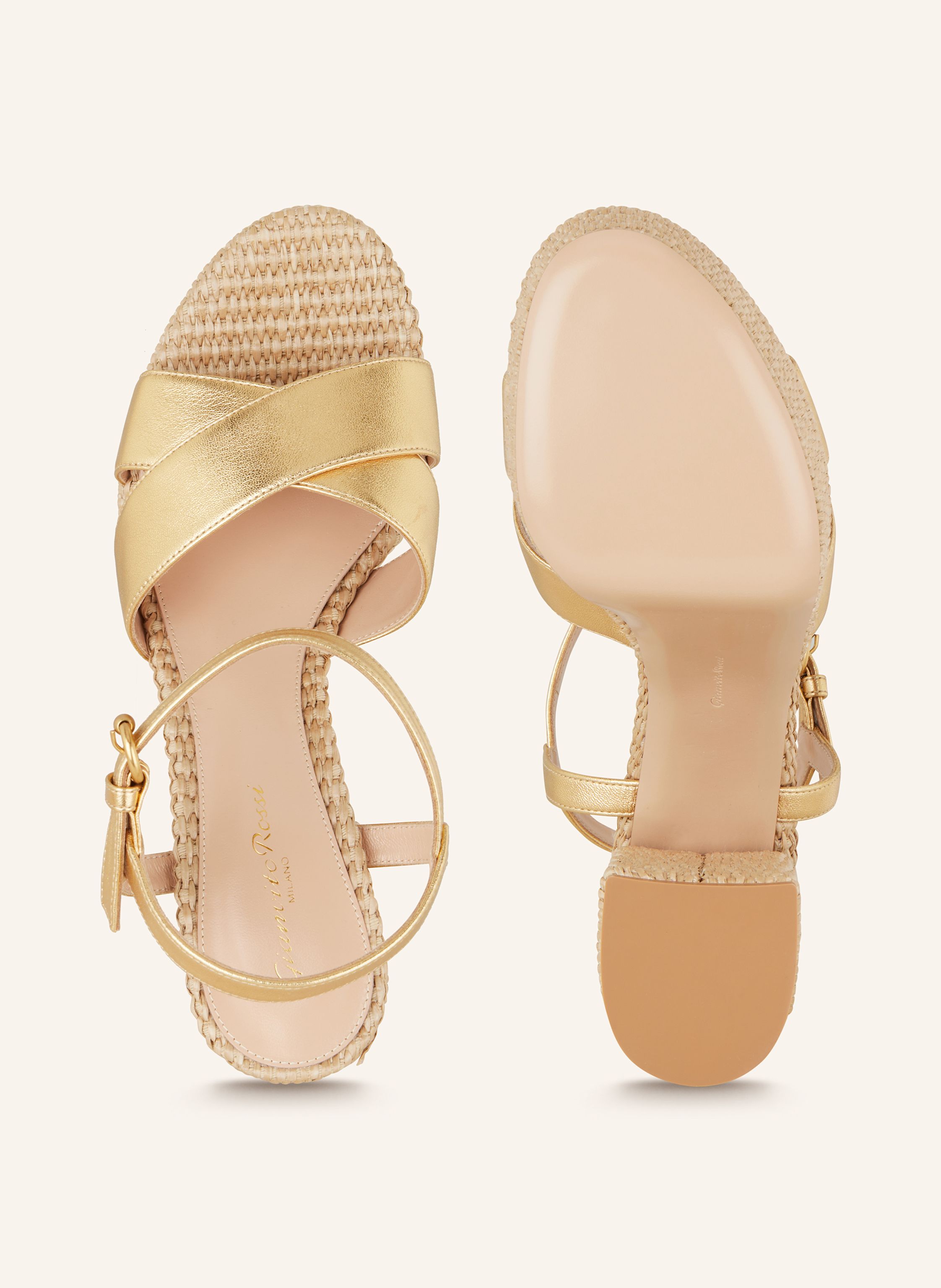 Thumbnail - Gianvito Rossi Plateau-Sandaletten gold