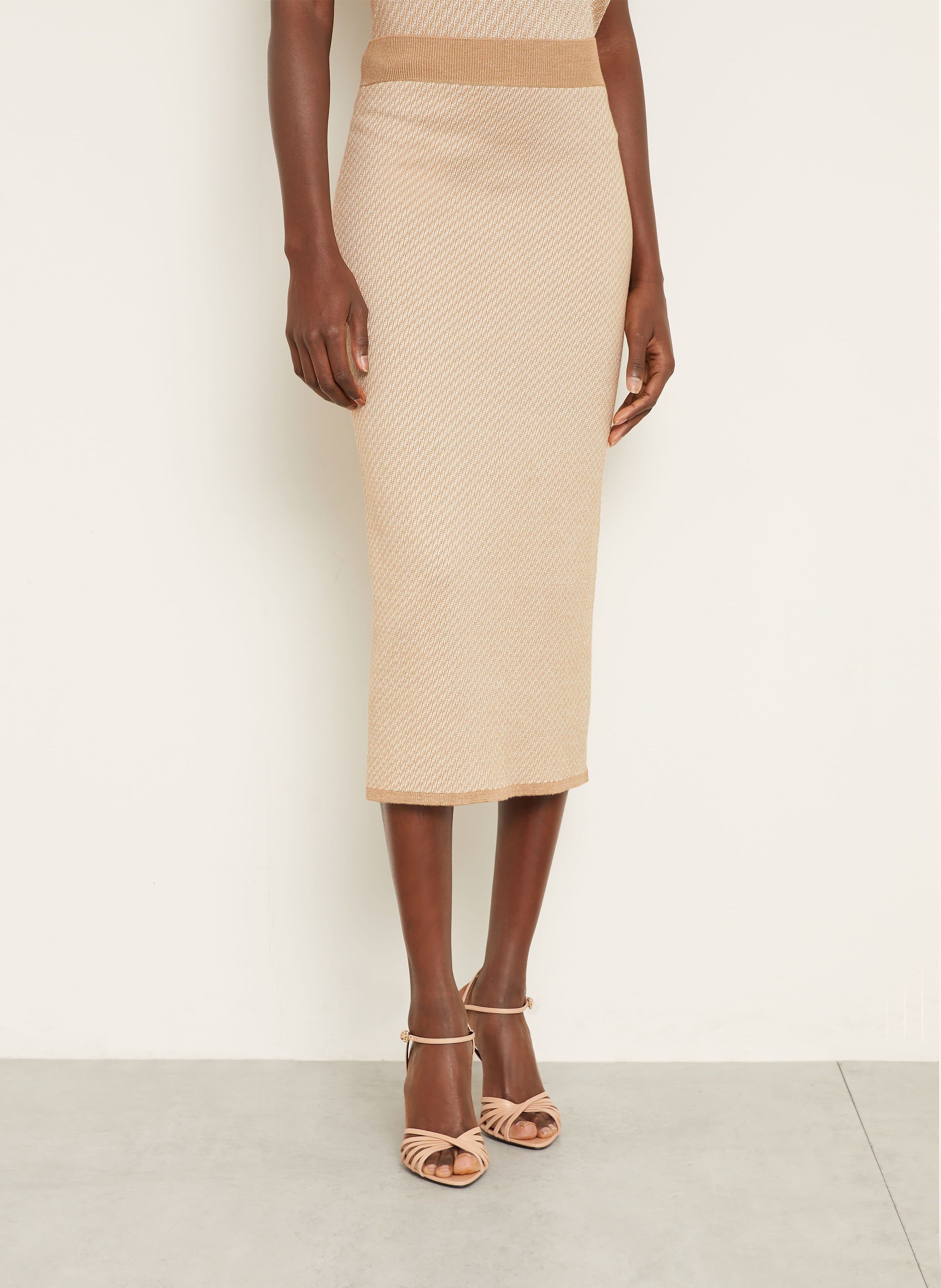 Thumbnail - Fendi Strickrock Mit Seide braun