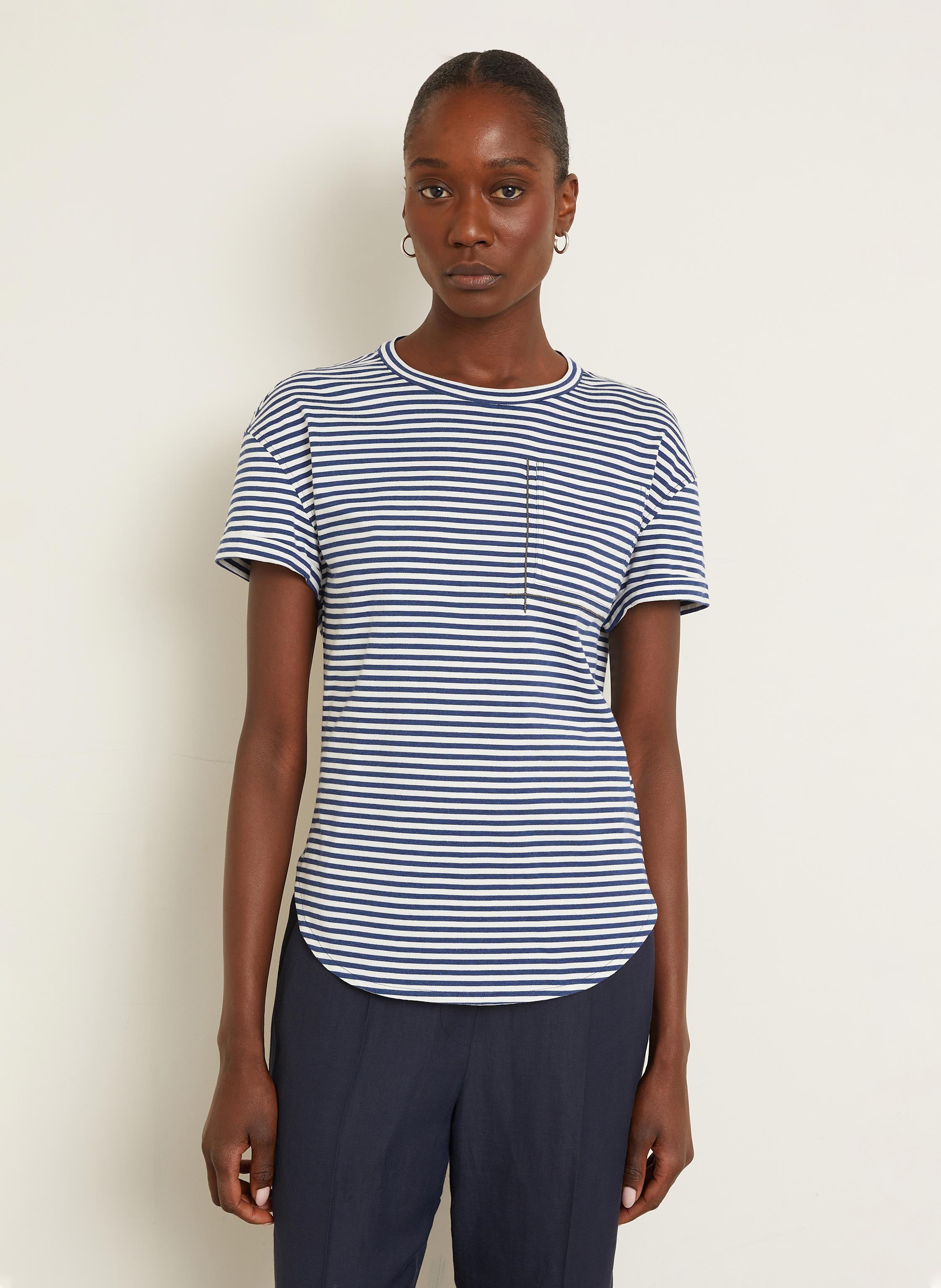Thumbnail - Brunello Cucinelli T-Shirt Mit Schmucksteinen weiss