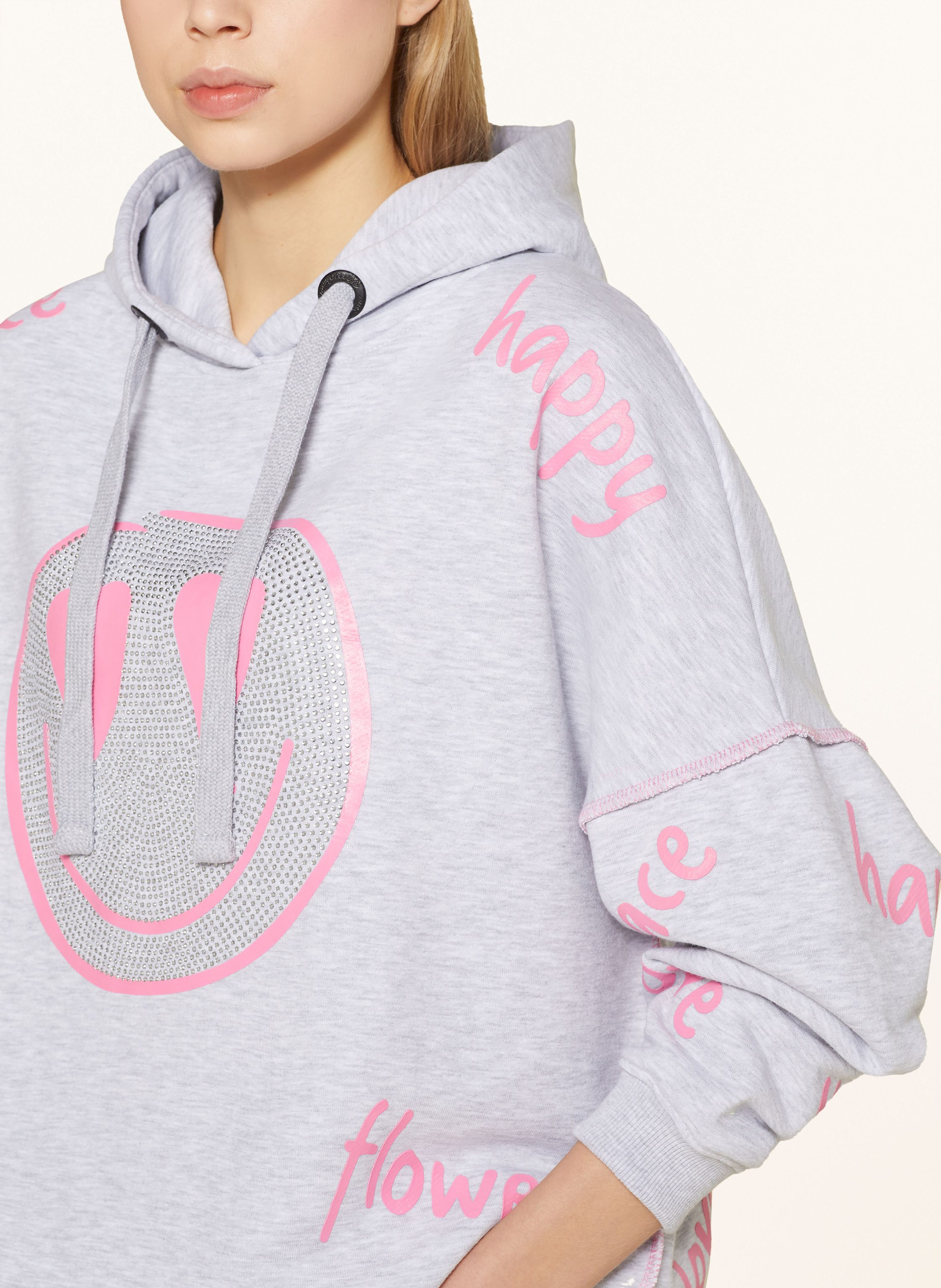 Thumbnail - Miss Goodlife Hoodie Mit Schmucksteinen grau