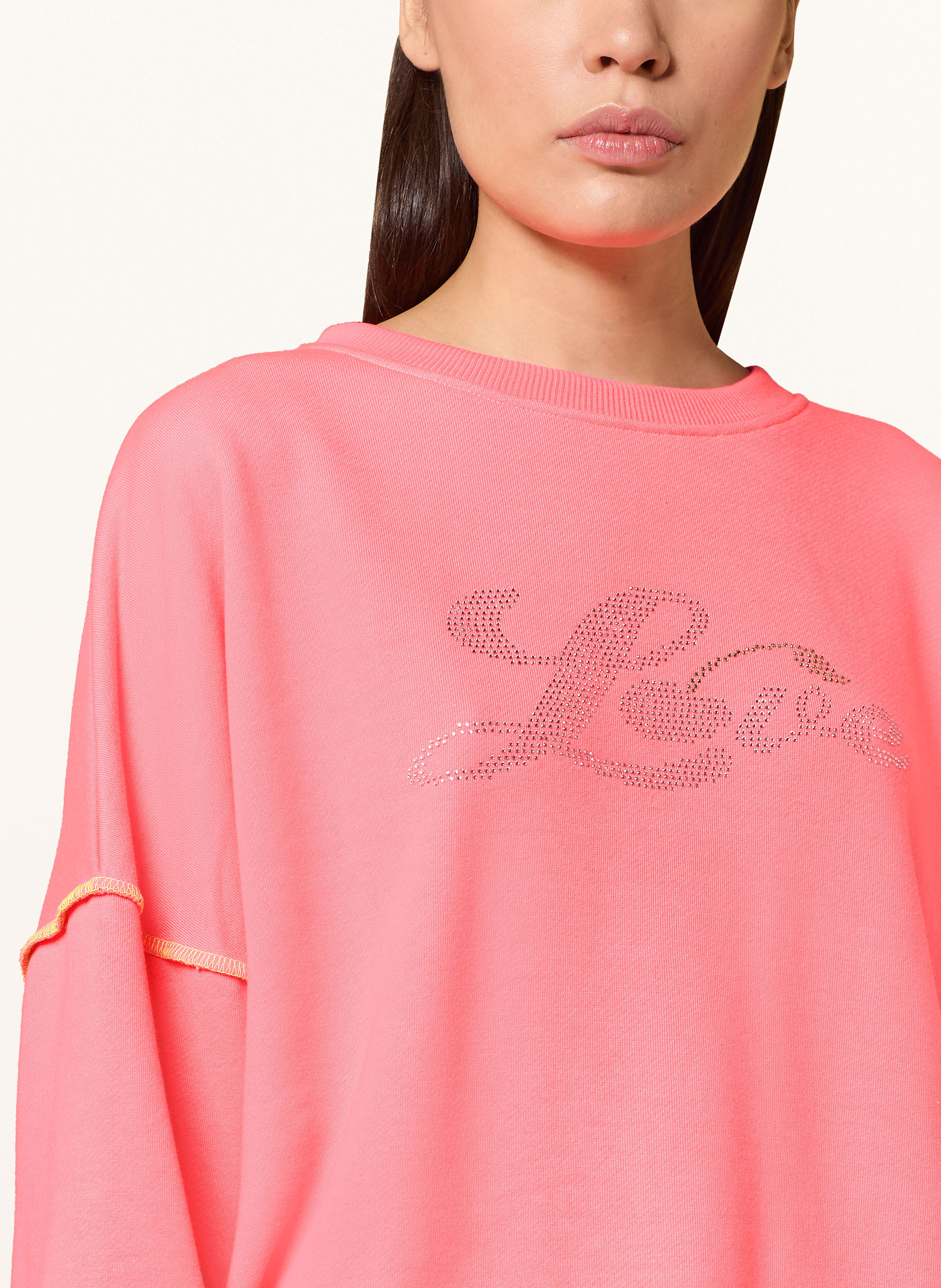 Thumbnail - Miss Goodlife Sweatshirt Mit Schmucksteinen pink