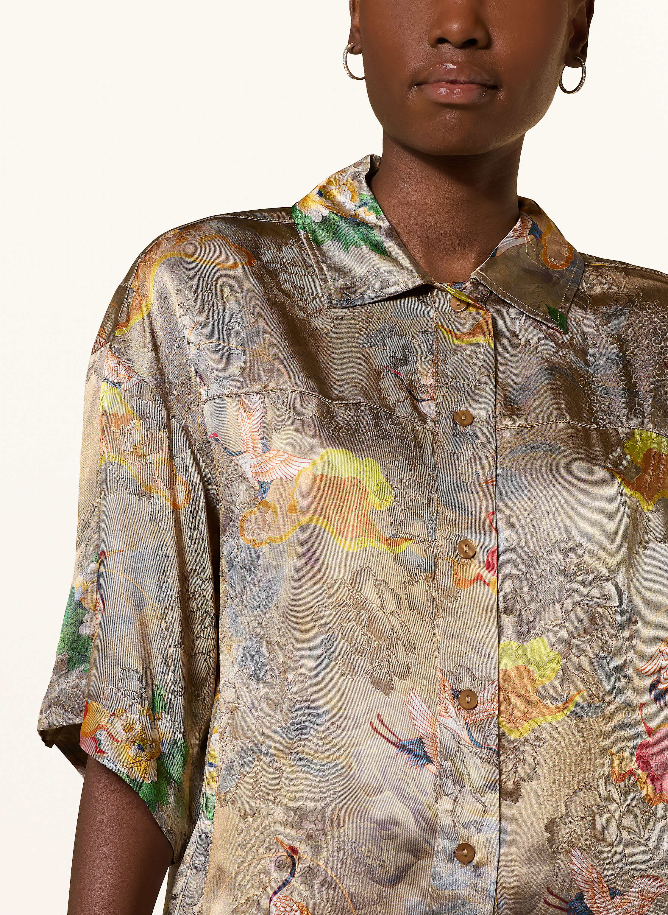 Thumbnail - Elias Rumelis Hemdbluse Hilli Aus Satin beige