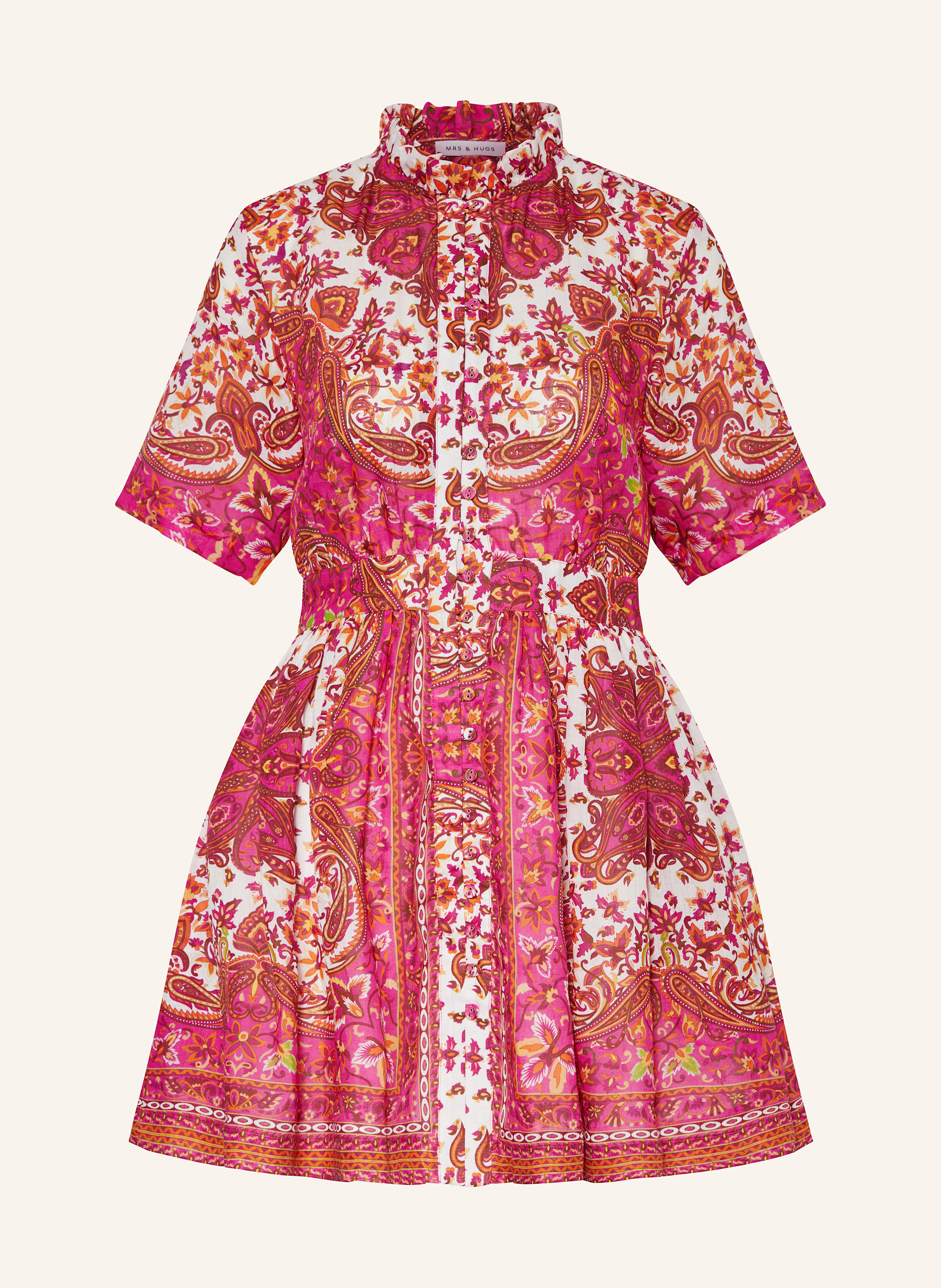 MRS & HUGS Kleid in pink / orange / ecru