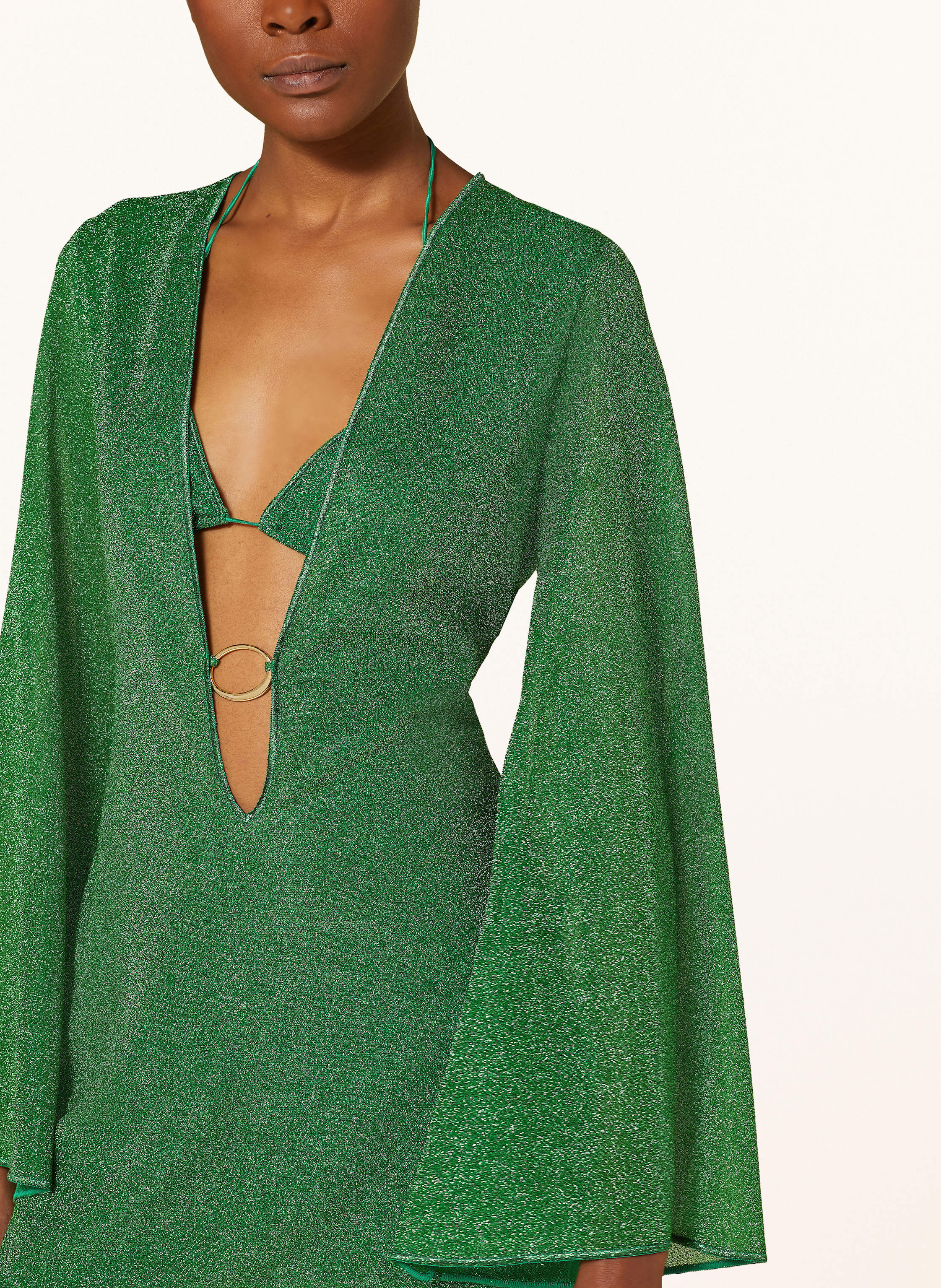 Thumbnail - Oséree Strandkleid Lumiere Mit Glitzergarn gruen