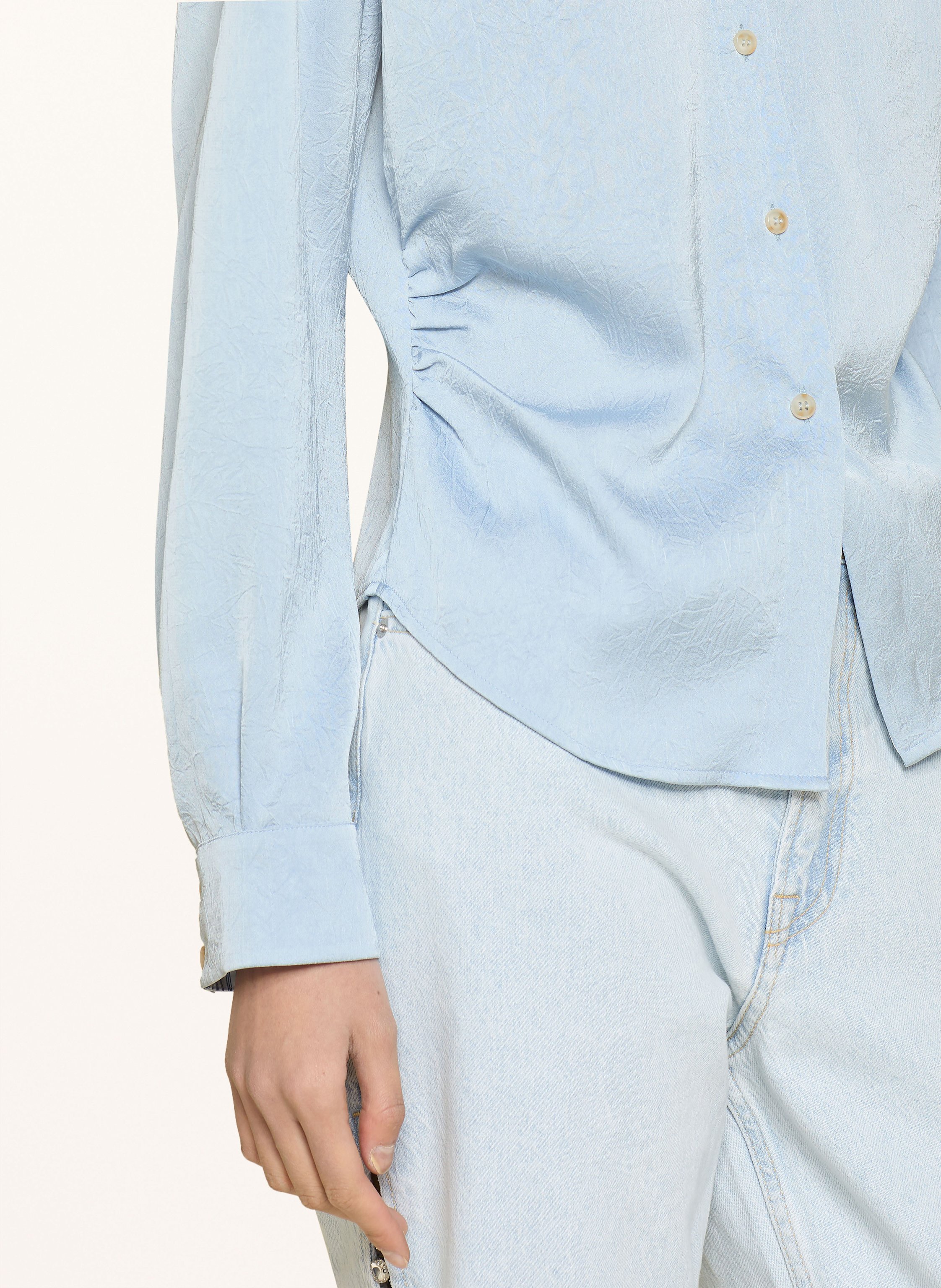 Thumbnail - Baum Und Pferdgarten Hemdbluse Mabia Aus Satin blau