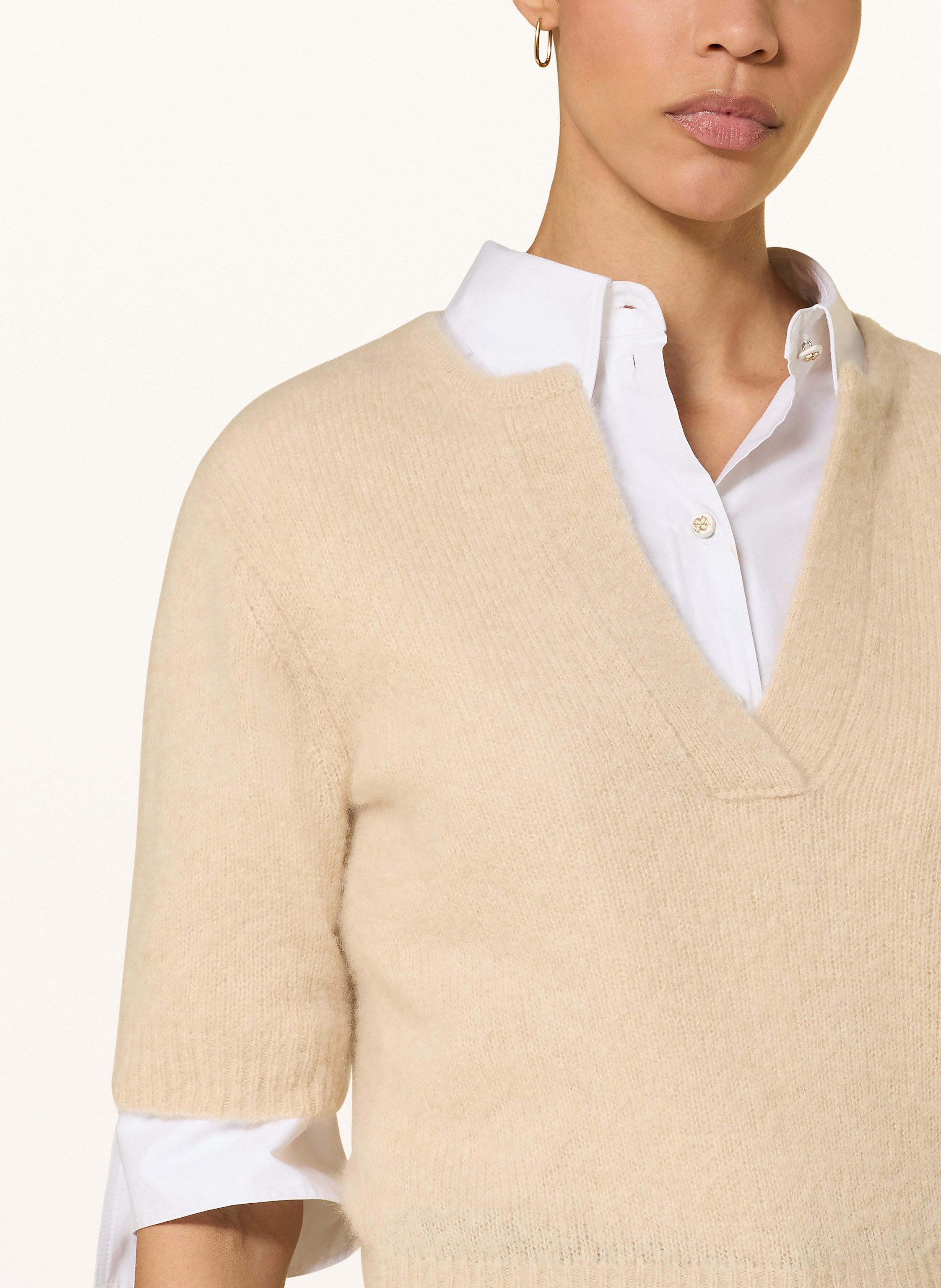 Thumbnail - Dorothee Schumacher Strickshirt Luxury Love Aus Cashmere beige