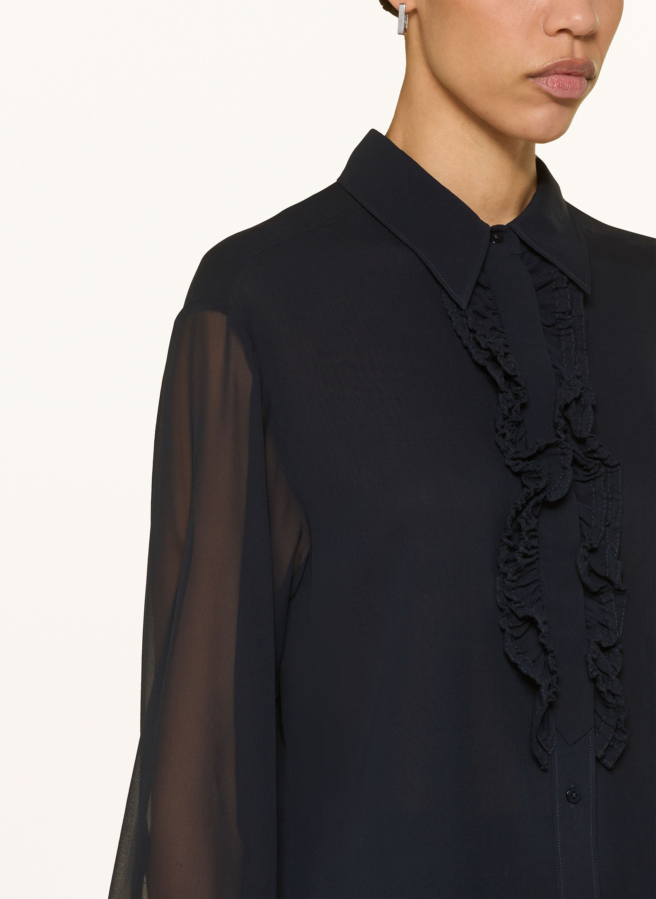 Thumbnail - Dorothee Schumacher Seidenbluse Sheer Dreams Mit Rüschen blau