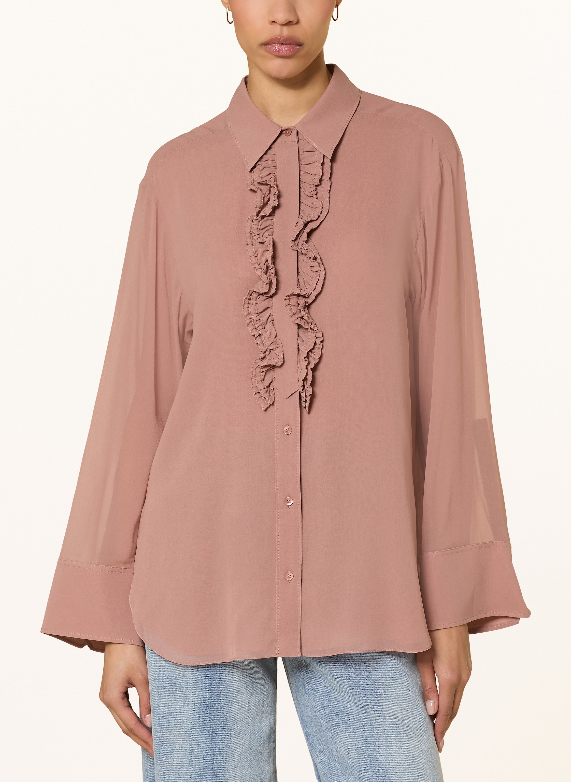 Thumbnail - Dorothee Schumacher Seidenbluse Sheer Dreams Mit Rüschen rosa