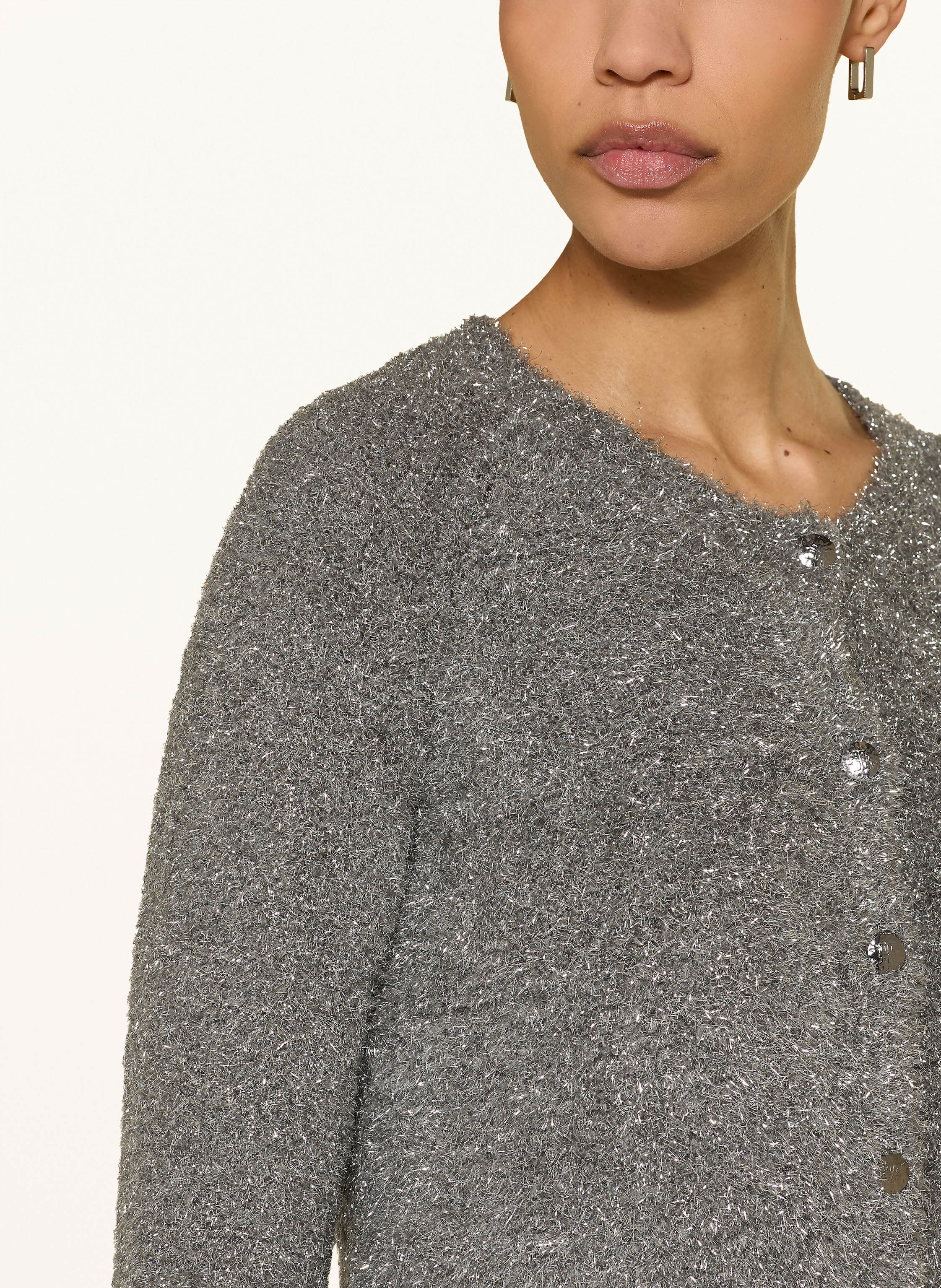 Thumbnail - Riani Strickjacke Mit Glitzergarn grau