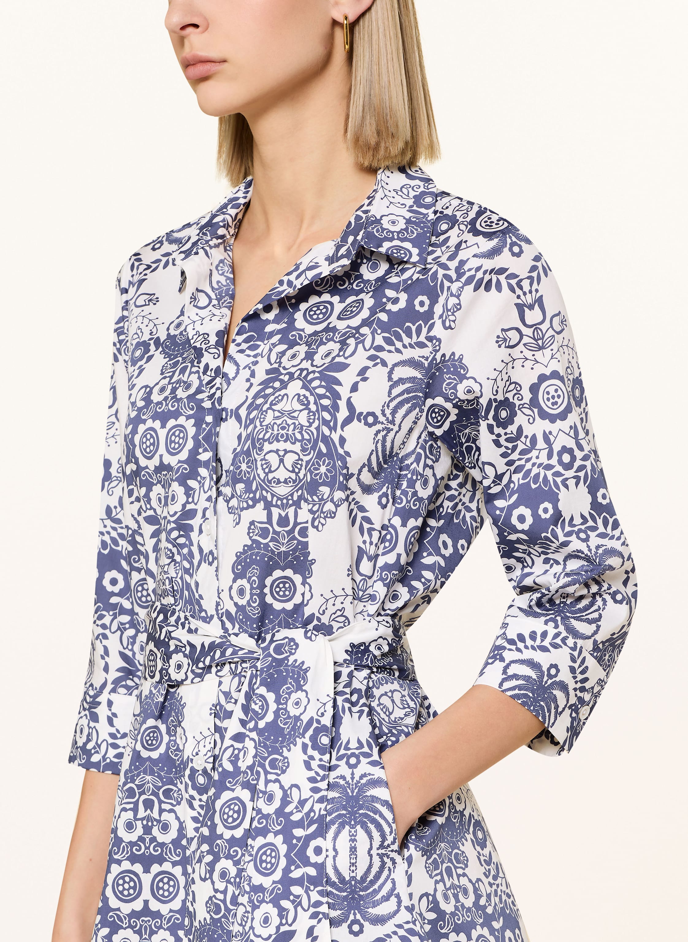 Thumbnail - Rossana Diva Hemdblusenkleid Mit 3/4-Arm blau