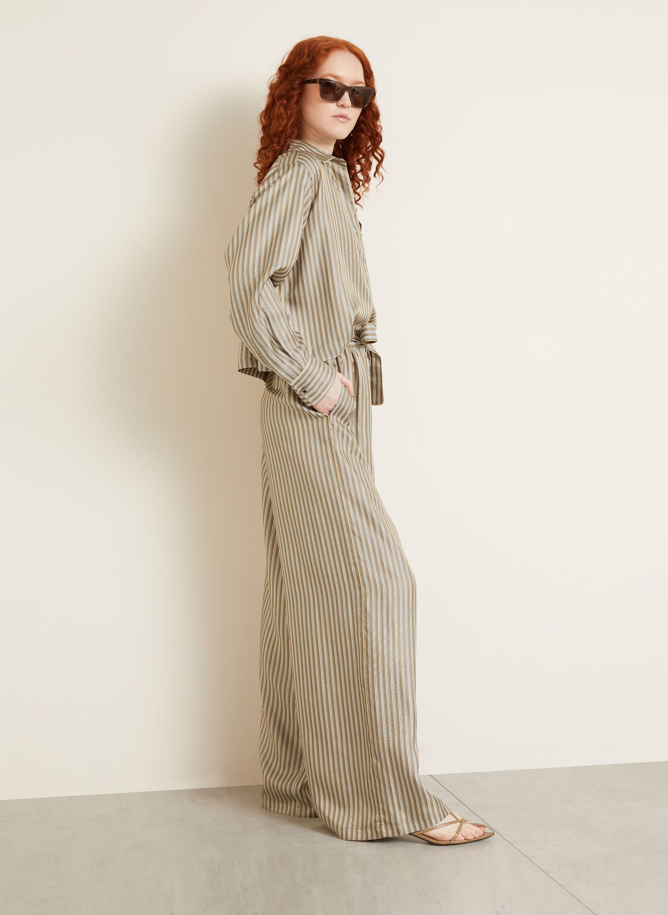 Thumbnail - Max Mara Marlenehose Ladino Aus Seide beige