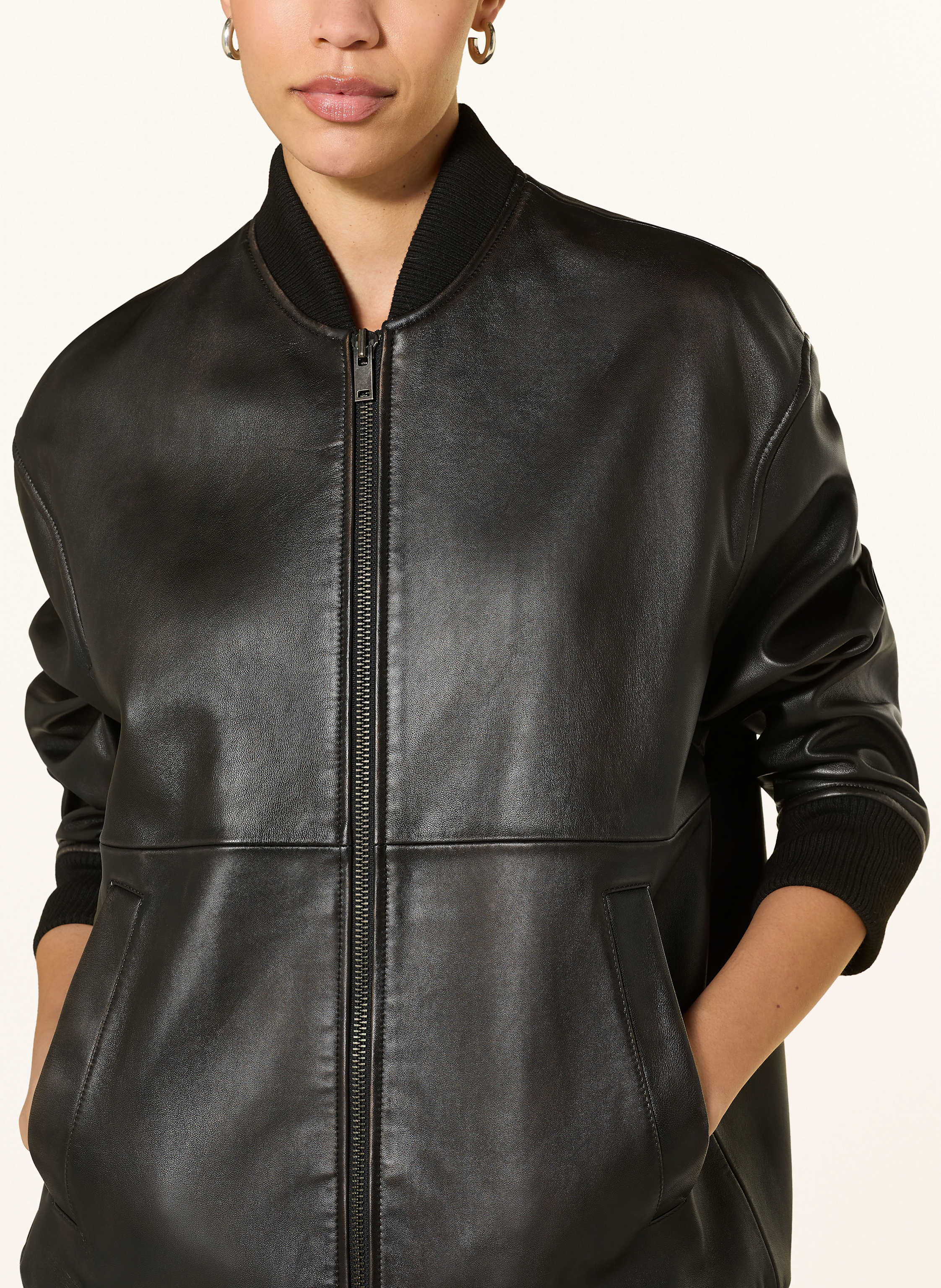 Thumbnail - Weekend Max Mara Lederjacke Tattico schwarz