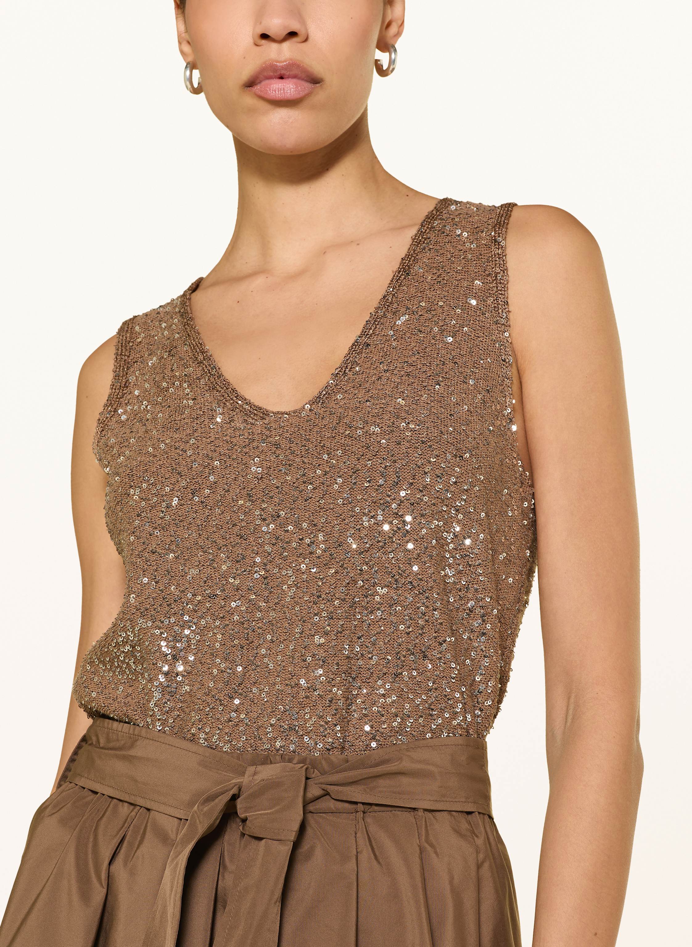 Thumbnail - Weekend Max Mara Stricktop Acaici Mit Pailletten beige