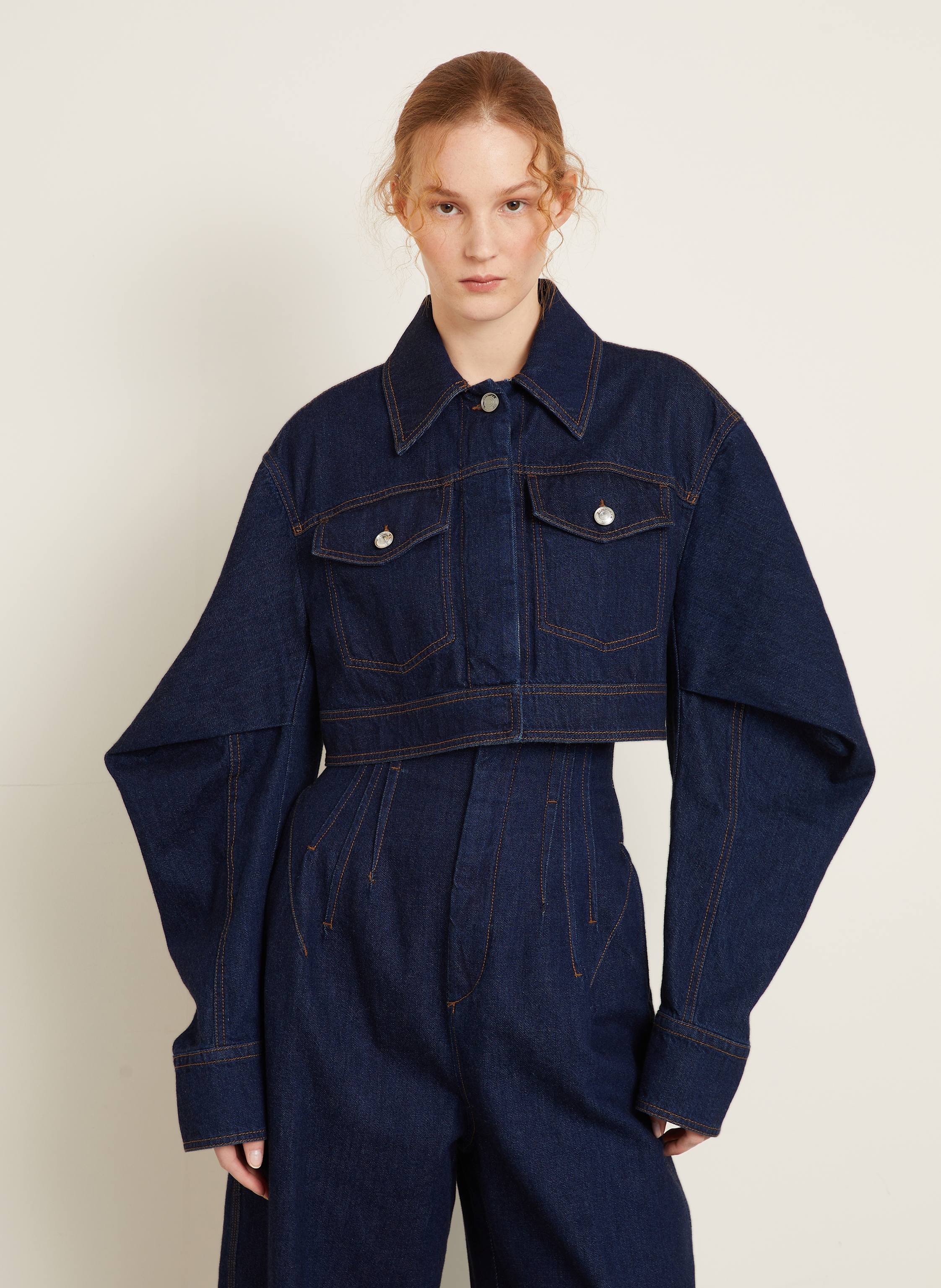 Thumbnail - Sportmax Cropped-Jeansjacke Sir blau