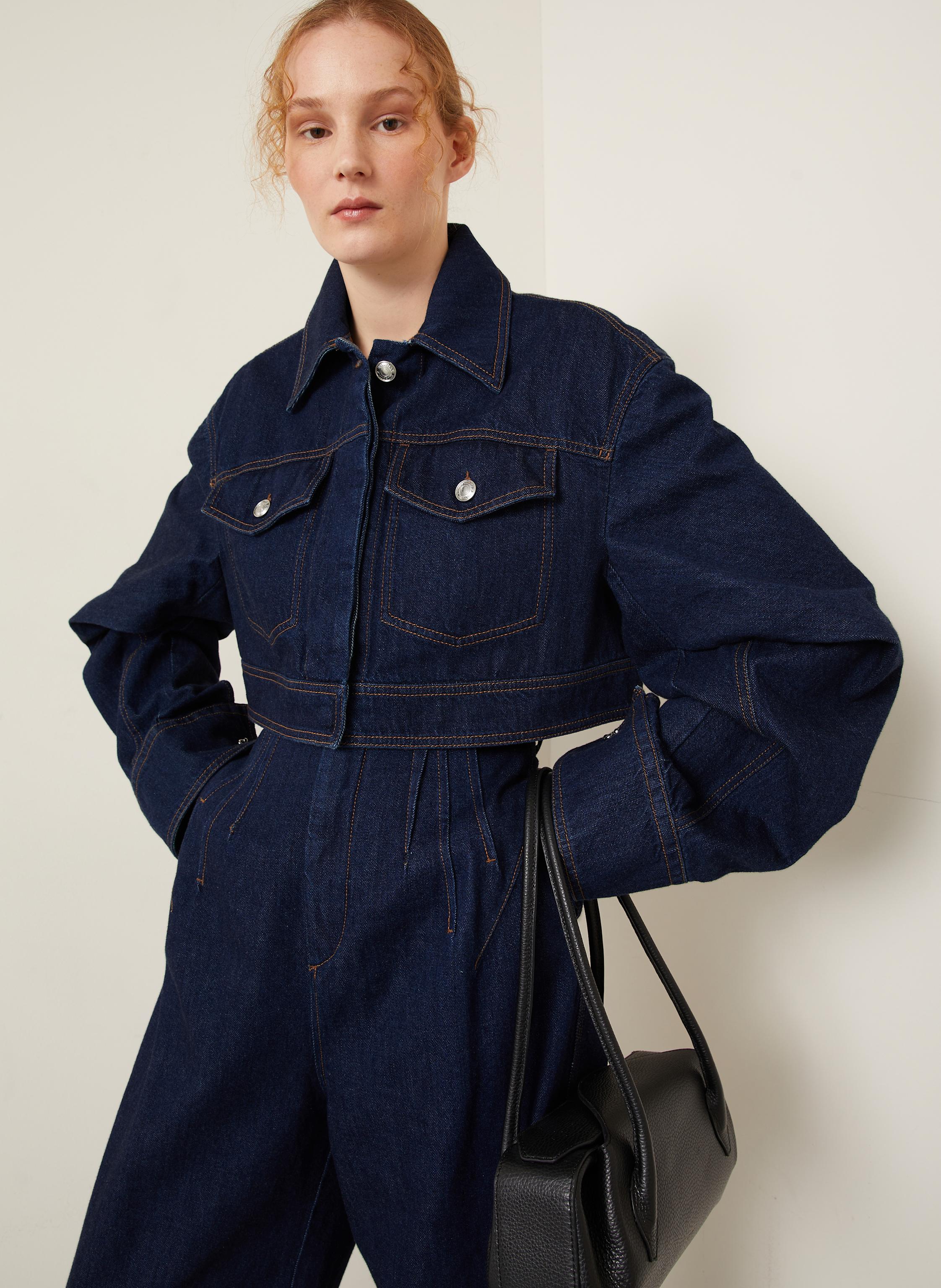 Thumbnail - Sportmax Cropped-Jeansjacke Sir blau