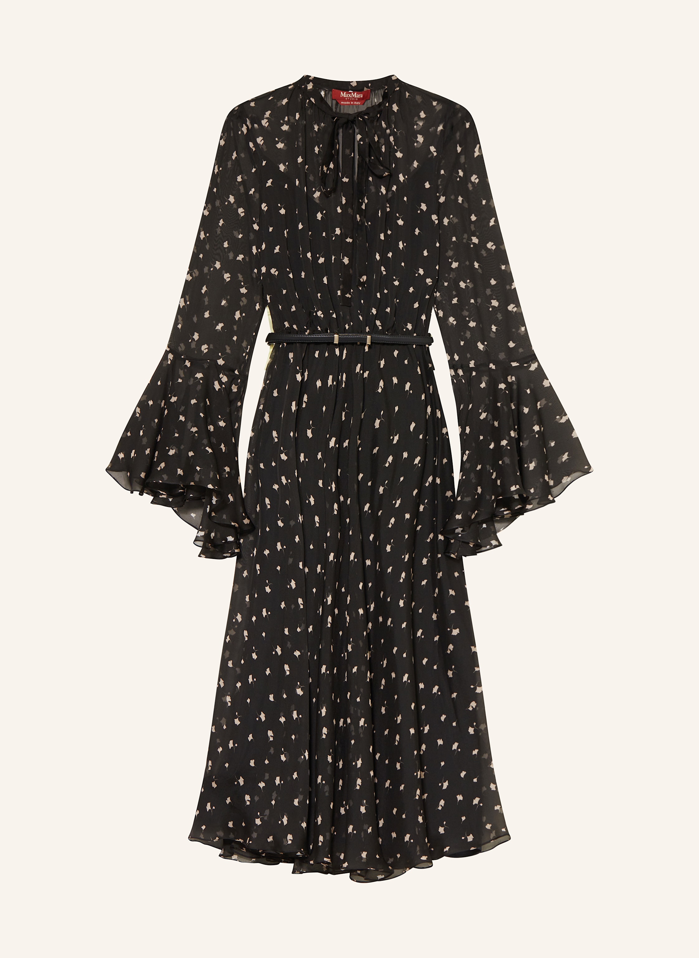 Max Mara STUDIO Silk dress KLENIA in black/ rose