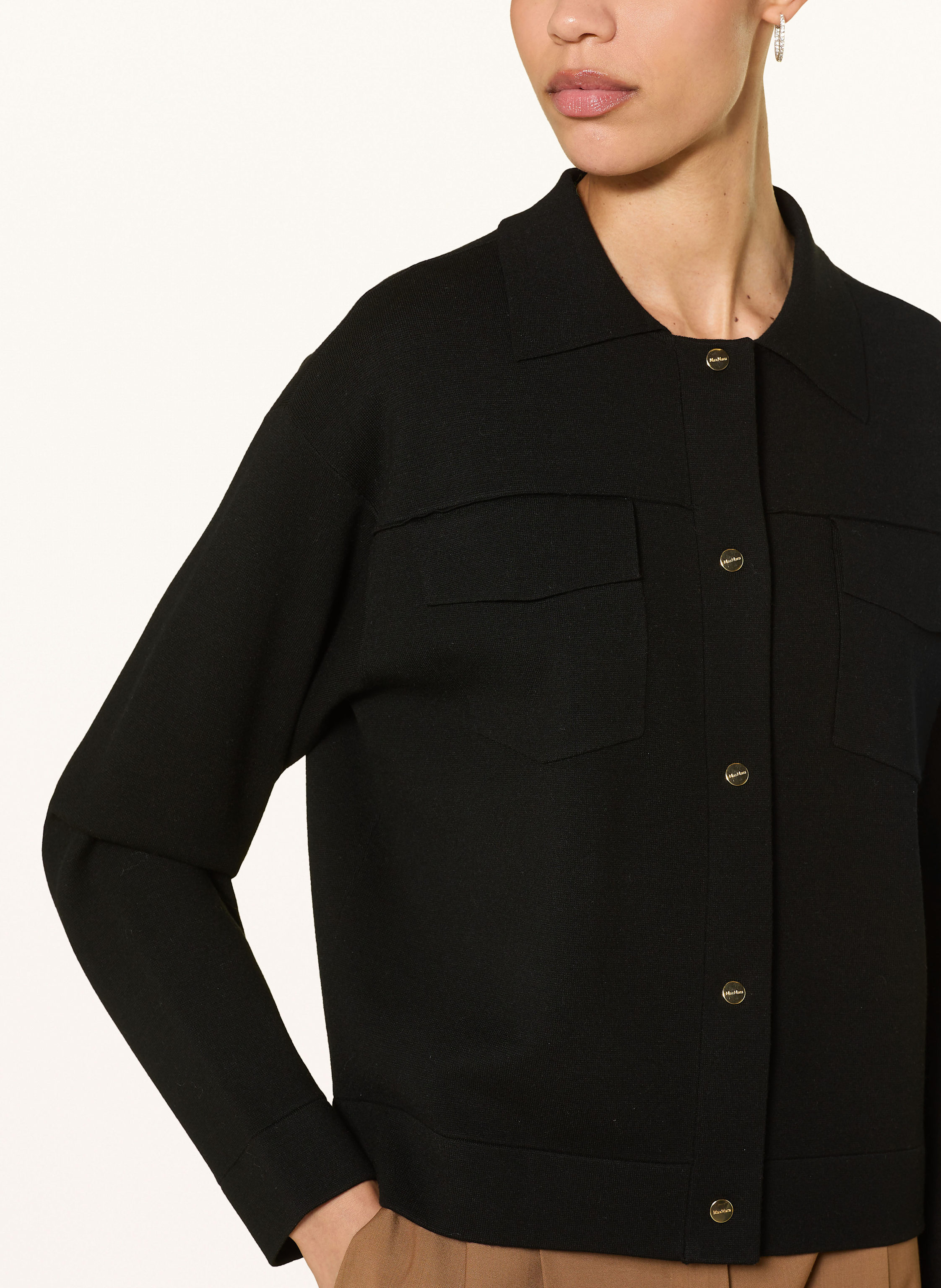 Thumbnail - Max Mara Studio Strickjacke Zum schwarz