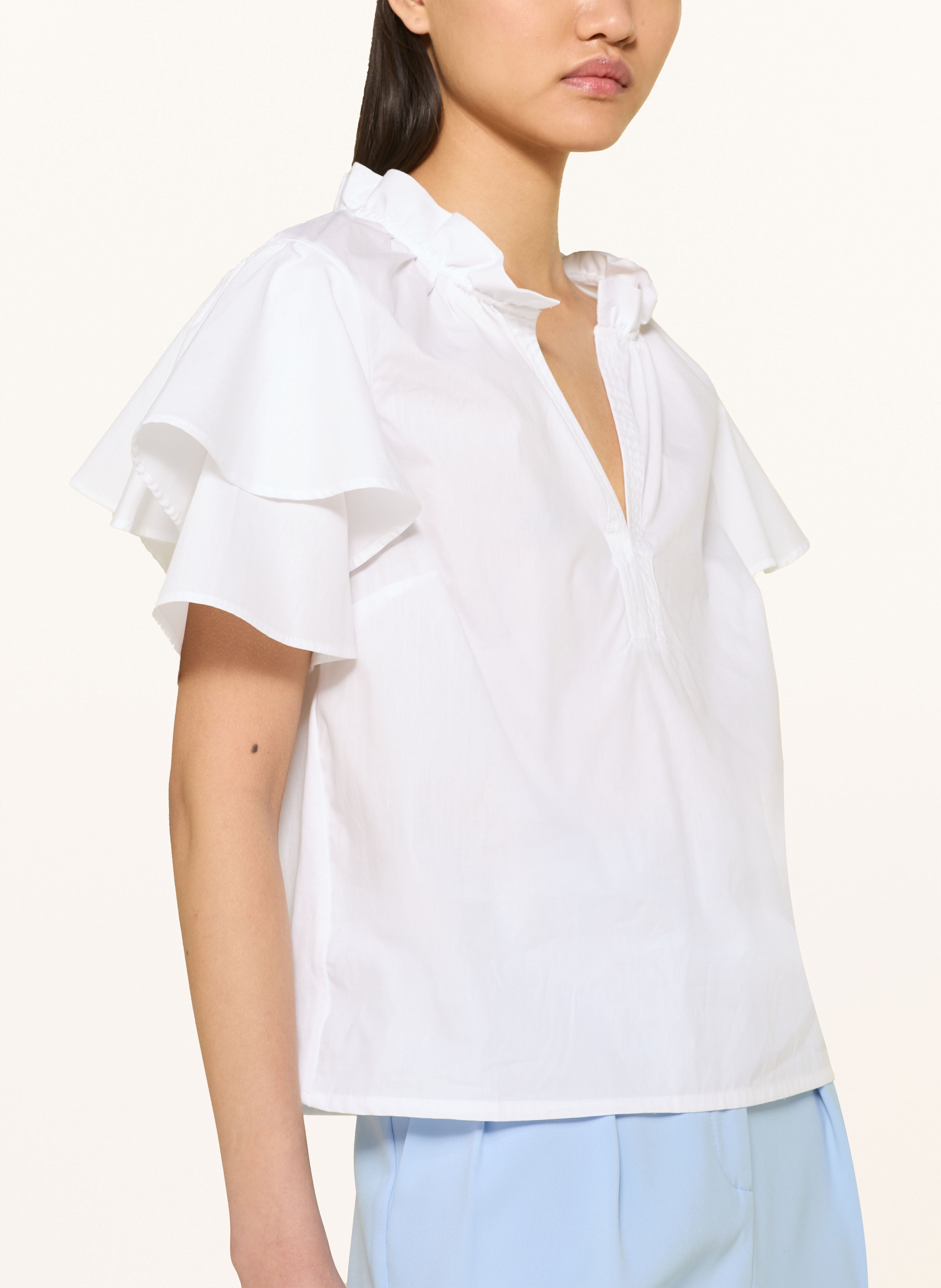 Thumbnail - Rich & Royal Blusenshirt Im Materialmix weiss