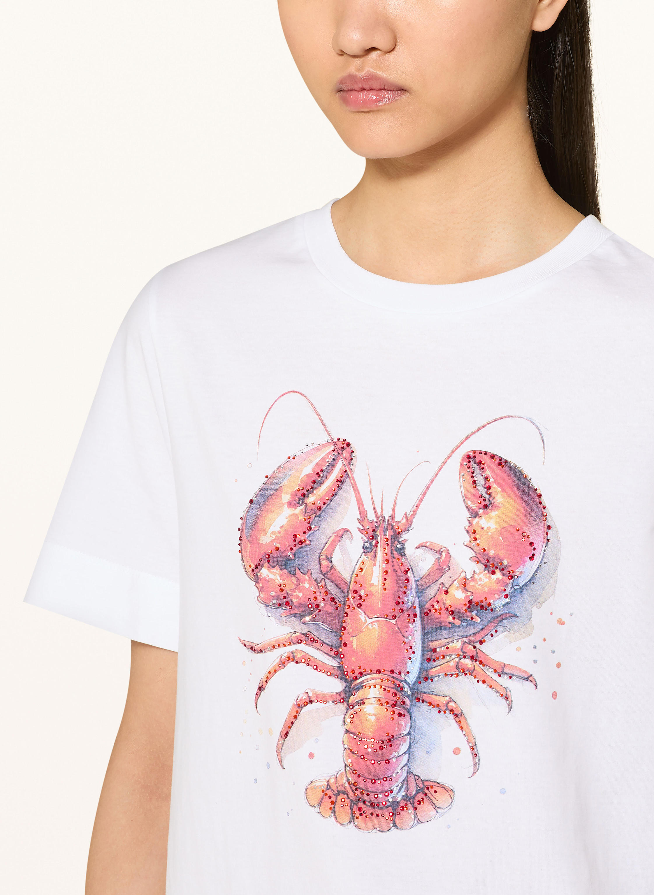 Thumbnail - Rich & Royal T-Shirt Mit Schmucksteinen weiss