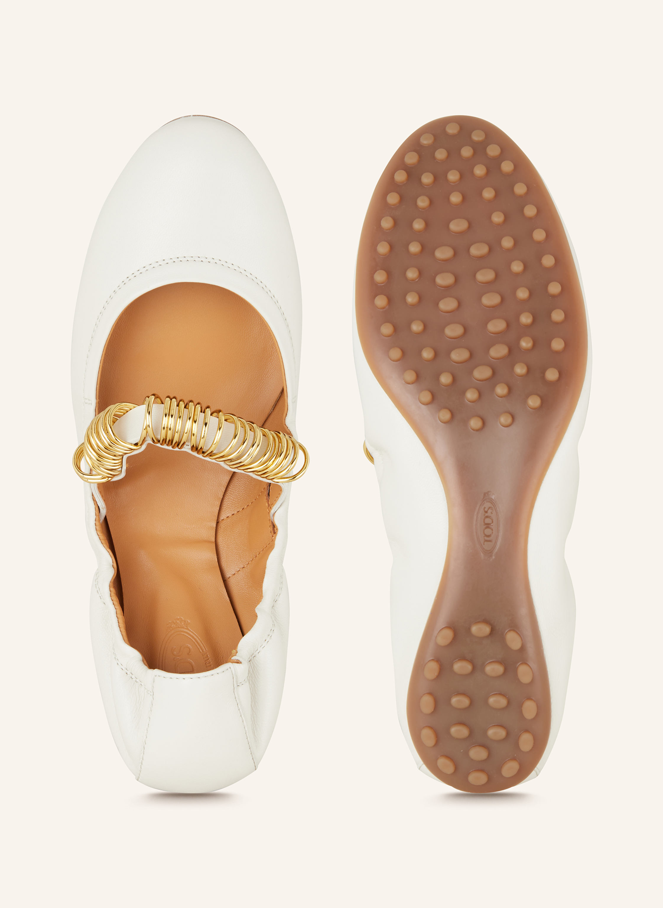 Thumbnail - Tod's Mary-Jane-Ballerinas weiss
