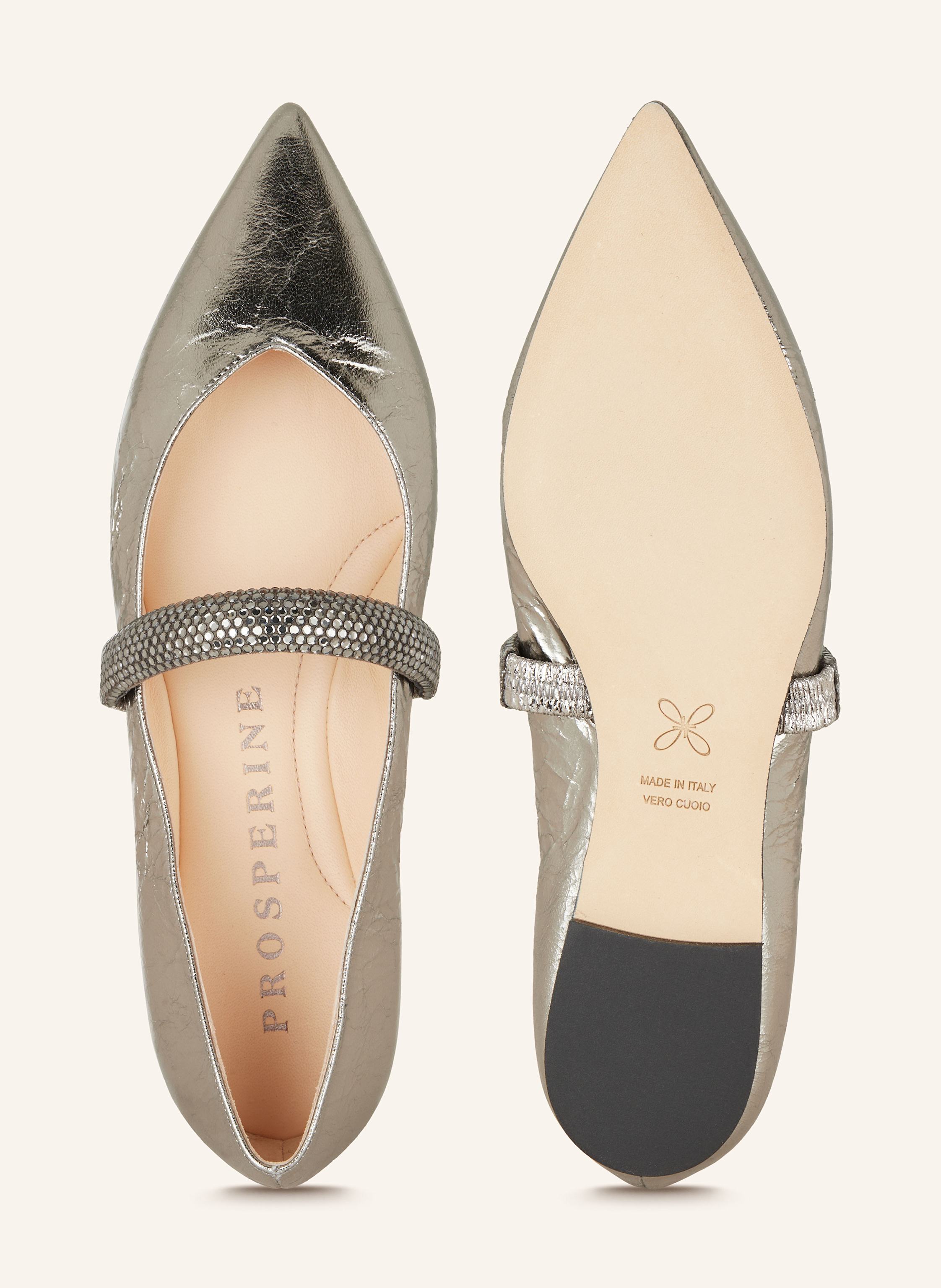 Thumbnail - Prosperine Mary-Jane-Ballerinas Mit Schmucksteinen silber