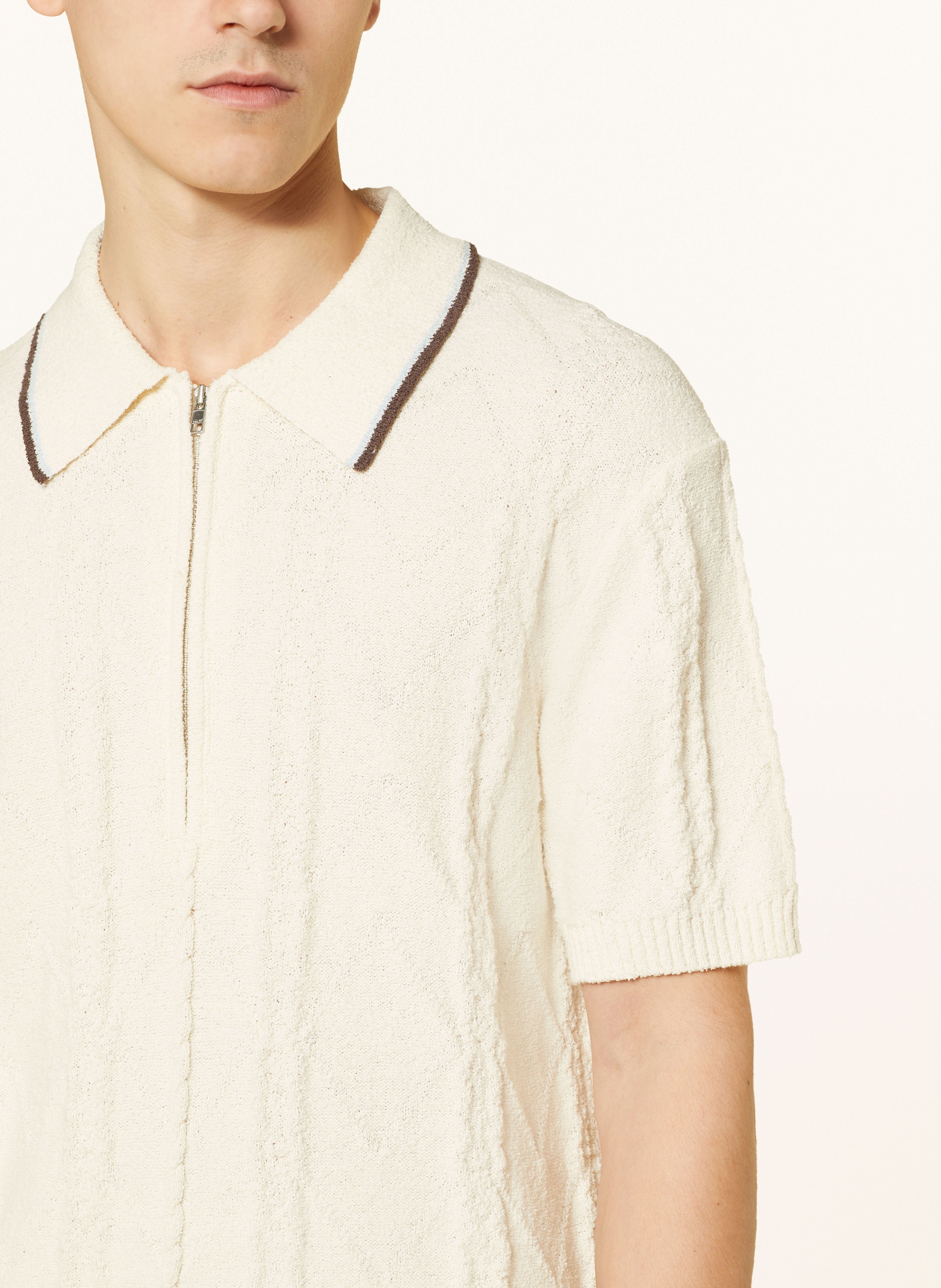 Thumbnail - Nn.07 Strick-Poloshirt Gustav weiss