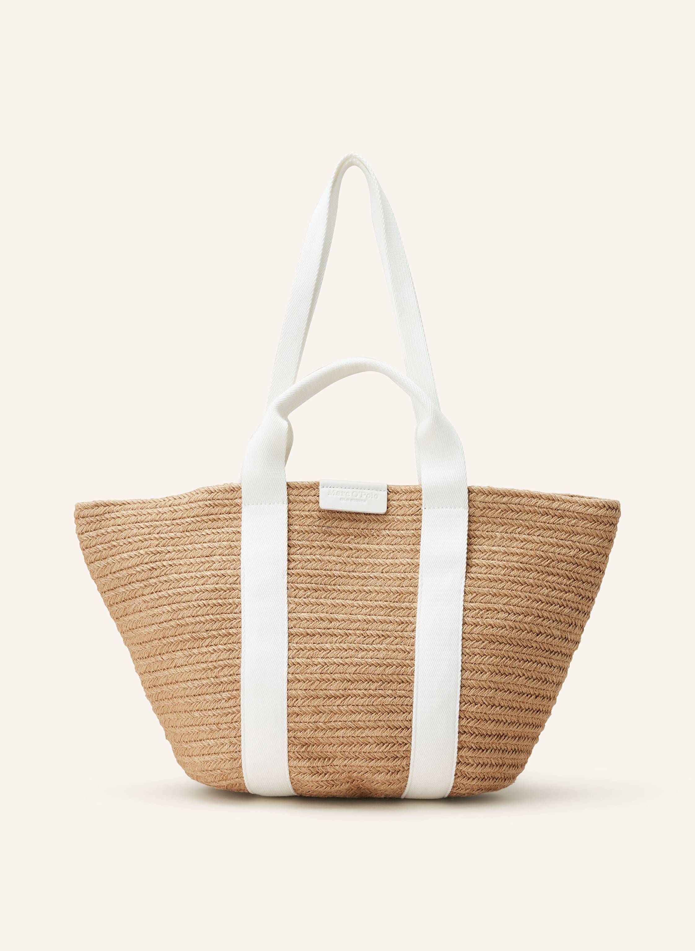 Marc O'Polo Shopper MEDIUM - béžová / bílá