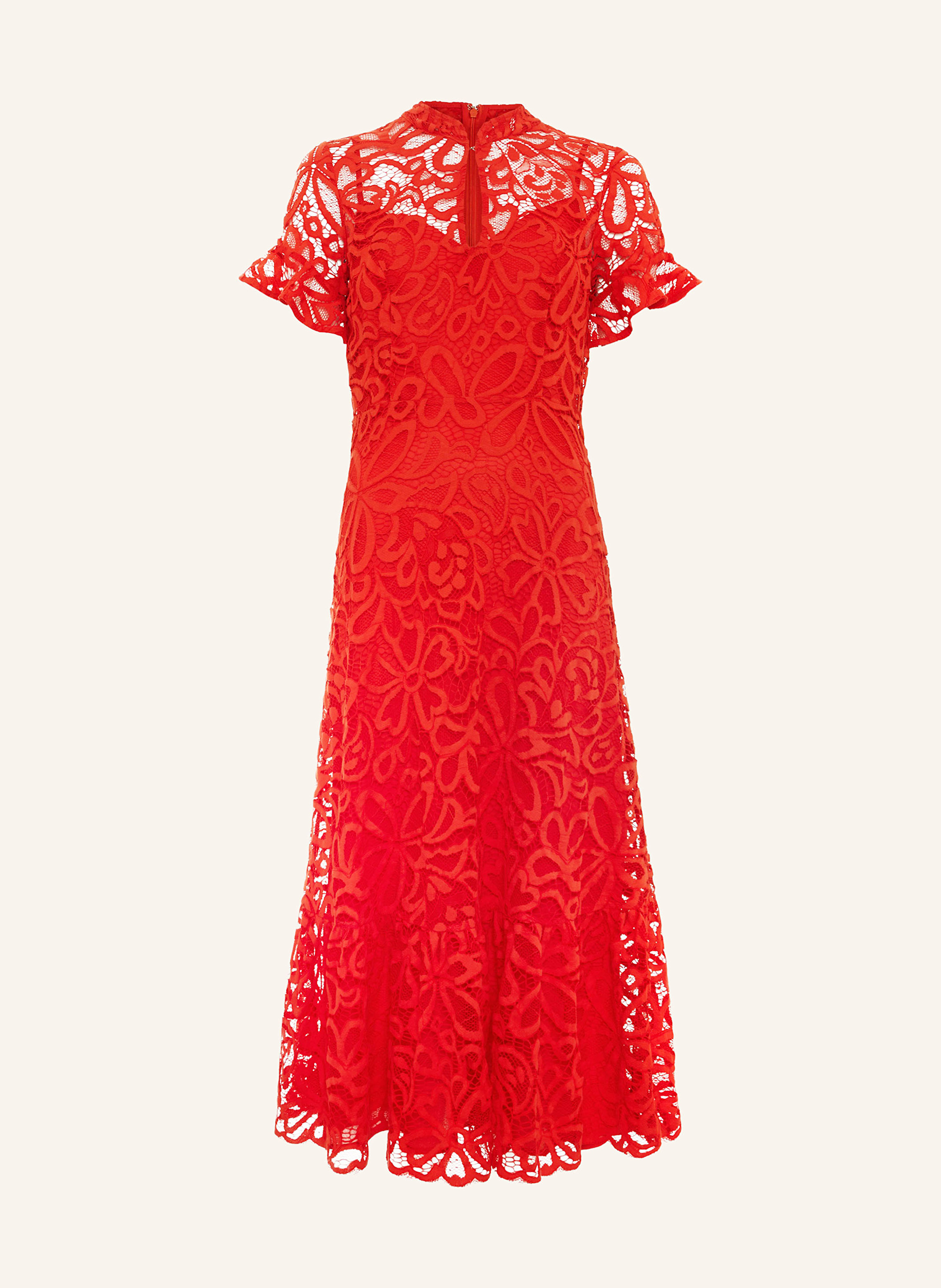 Phase Eight Lace dress LULA with frills in red