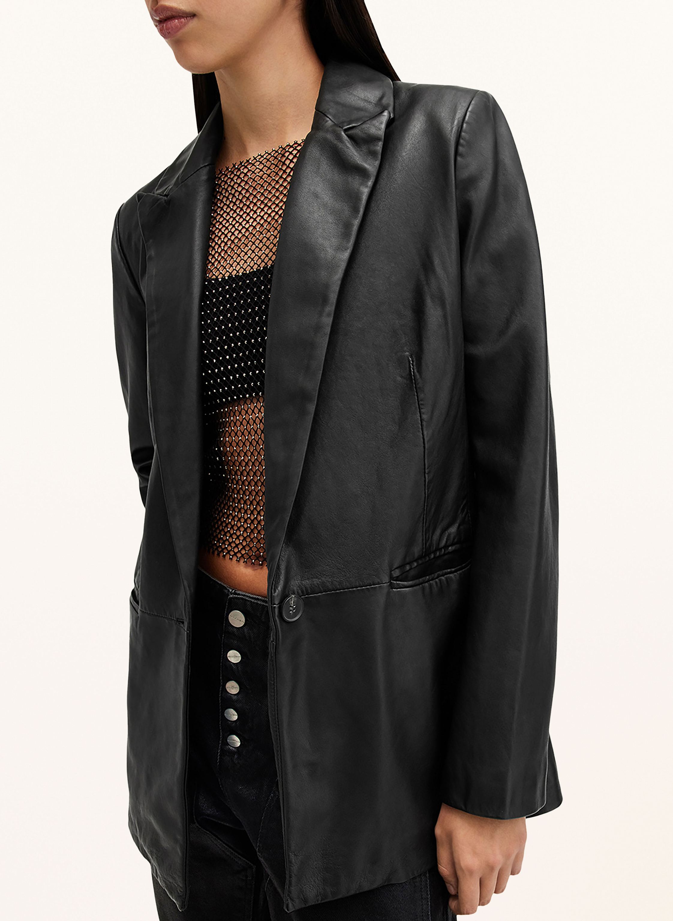 Thumbnail - Allsaints Lederblazer Deri schwarz